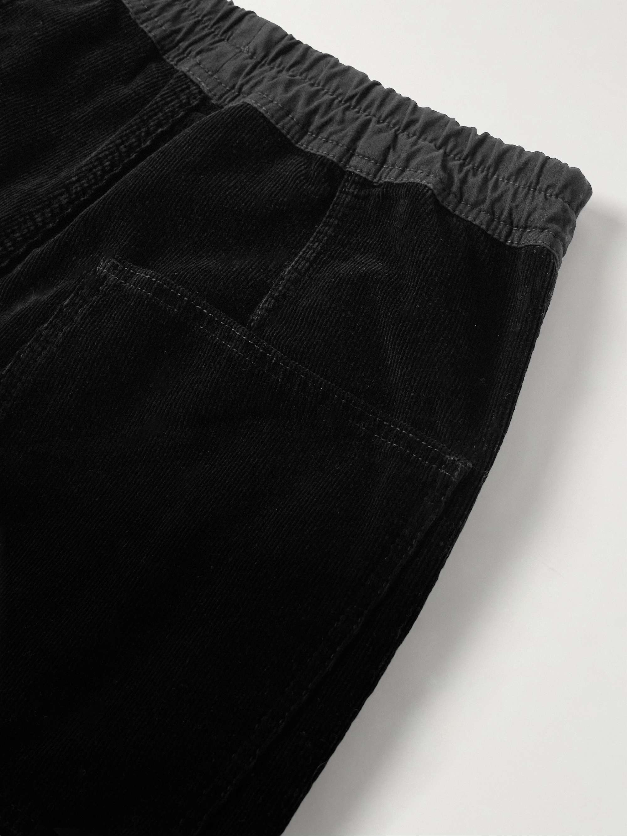 Slim-Fit Straight-Leg Cotton-Corduroy Drawstring Trousers view
