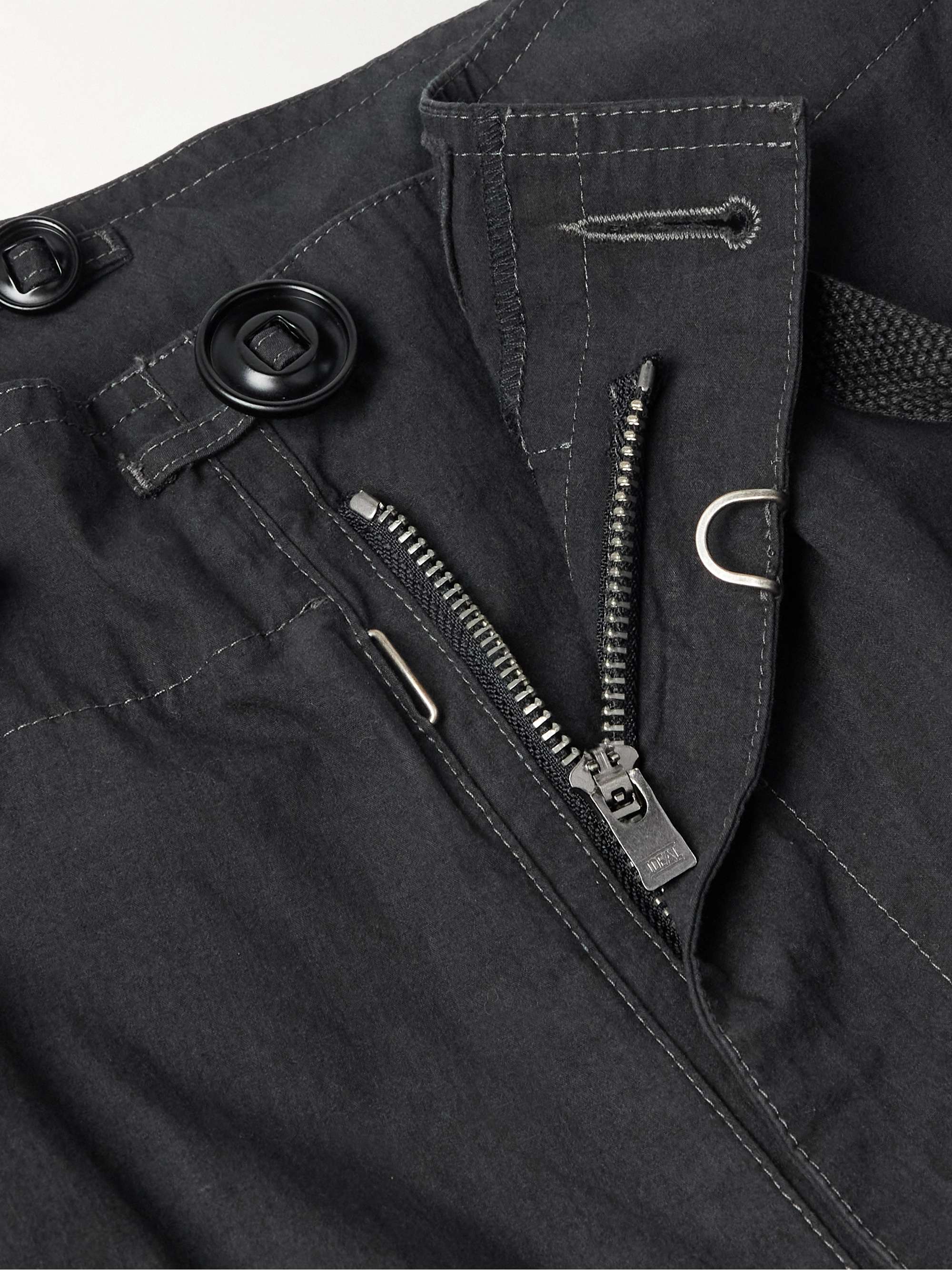 Bootcut Cotton-Blend Drawstring Cargo Trousers view