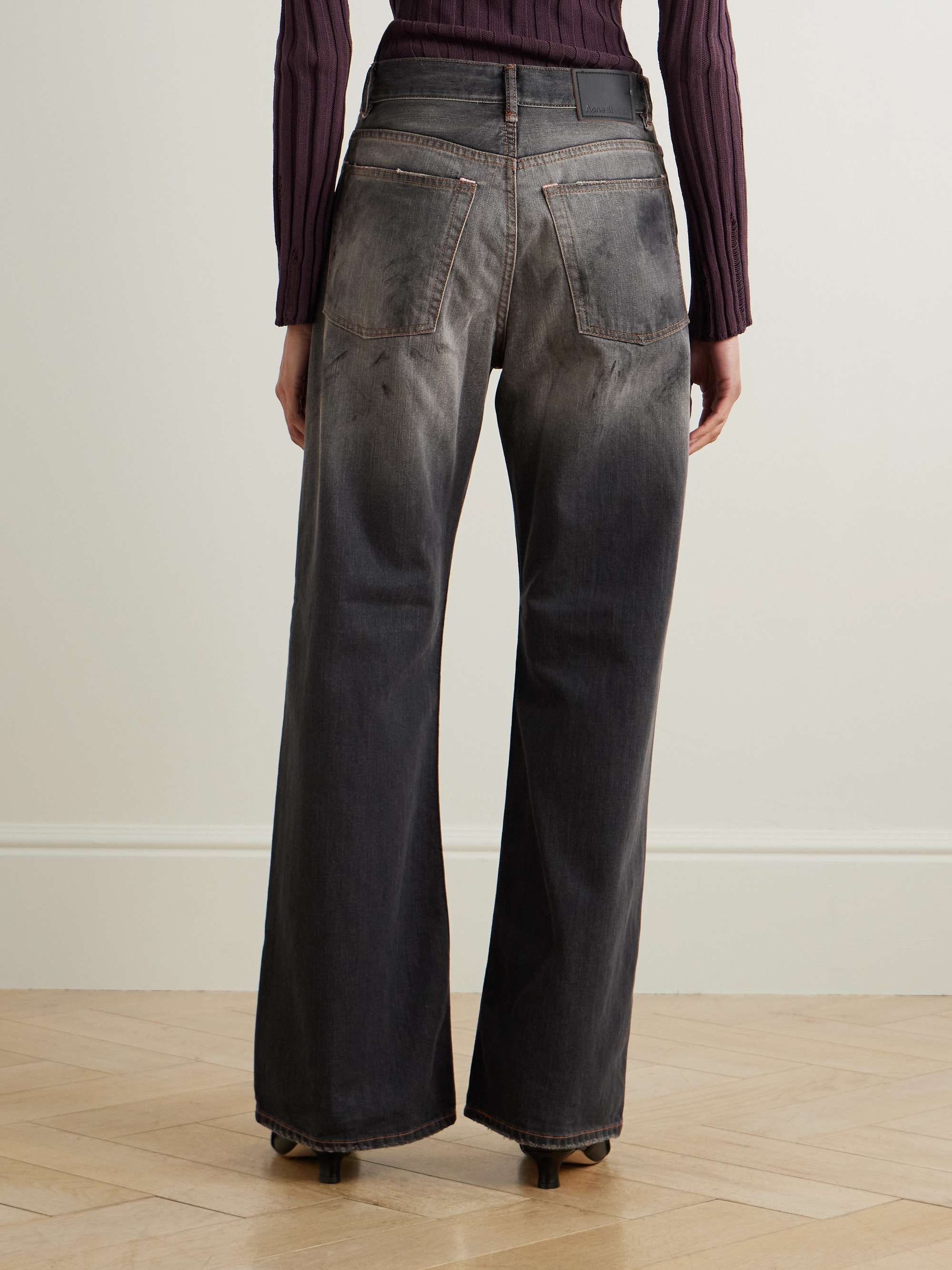 2021 distressed low-rise wide-leg organic jeans view