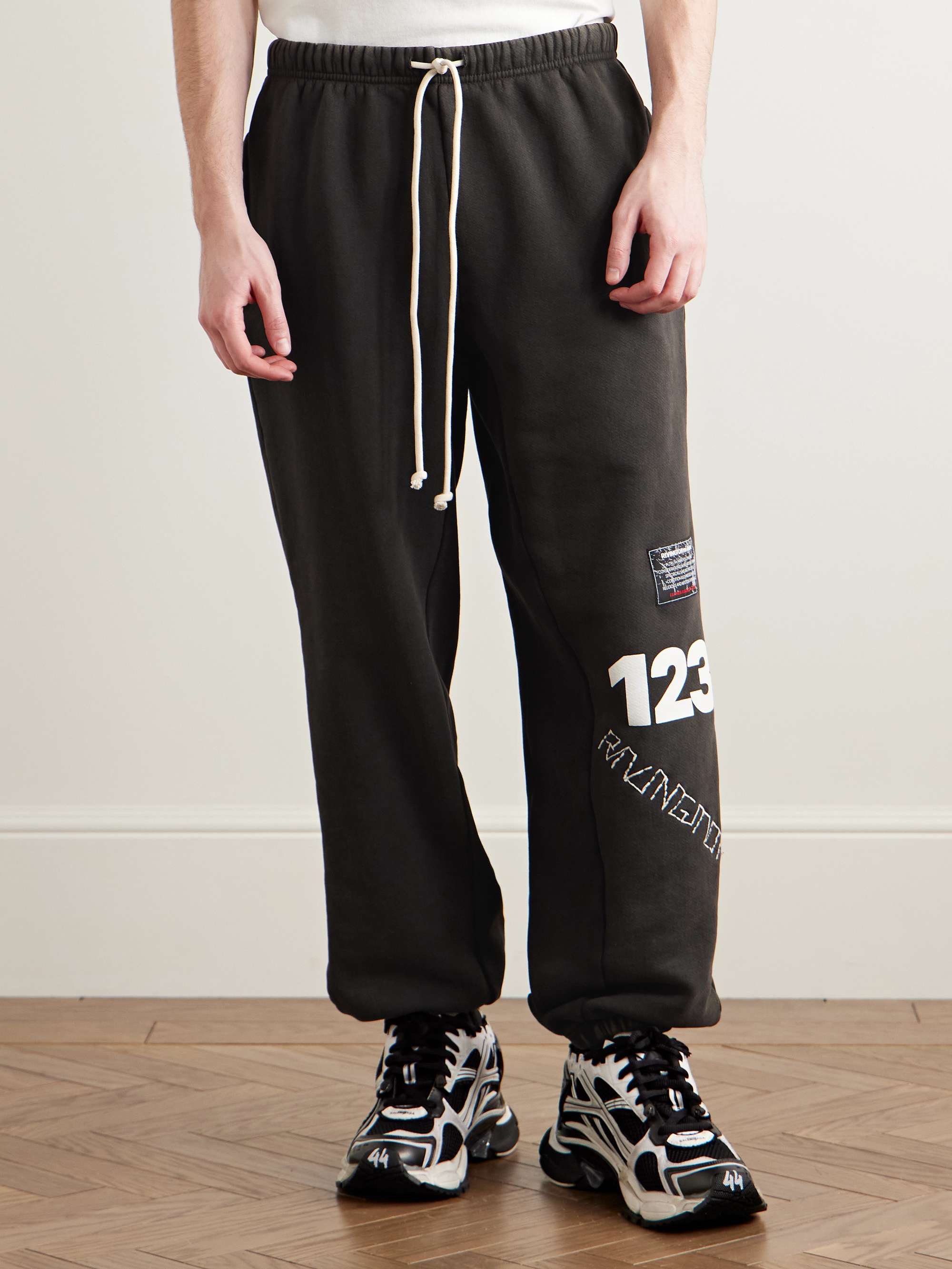 CVA Tapered Logo-Print Embroidered Cotton-Jersey Sweatpants view
