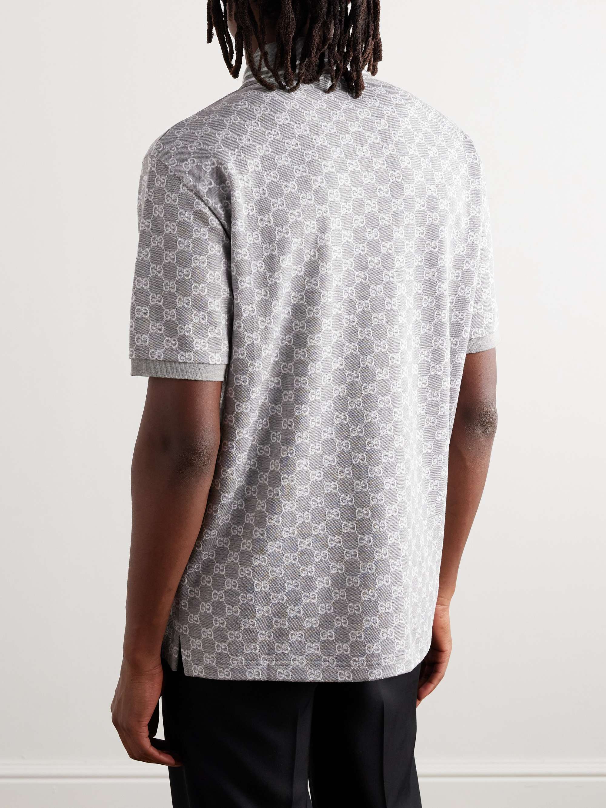 Monogrammed Cotton-Piqué Polo Shirt view