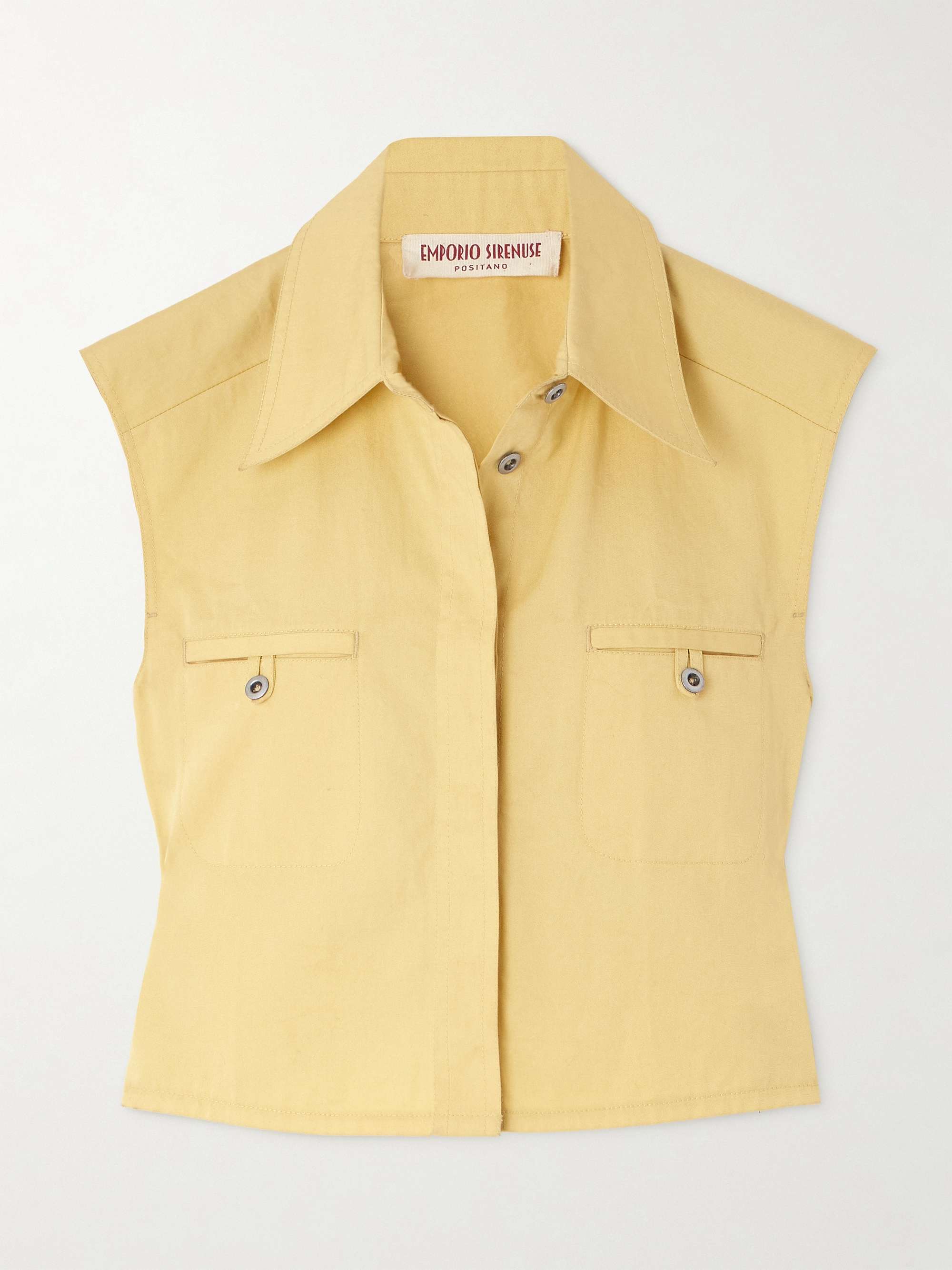 Caterina cropped cotton-twill top view