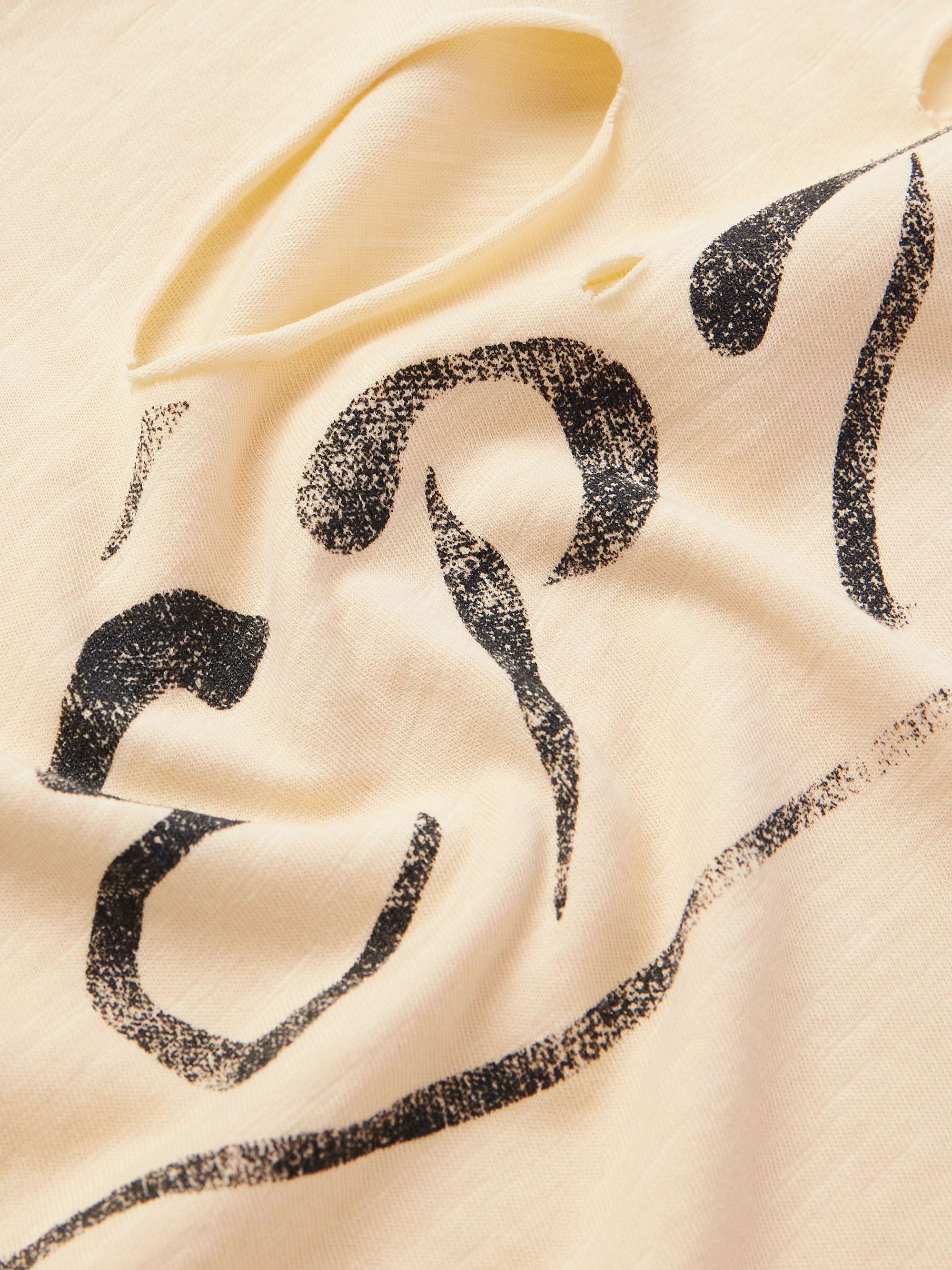 Cropped Distressed Logo-Print Cotton-Jersey Tank Top view