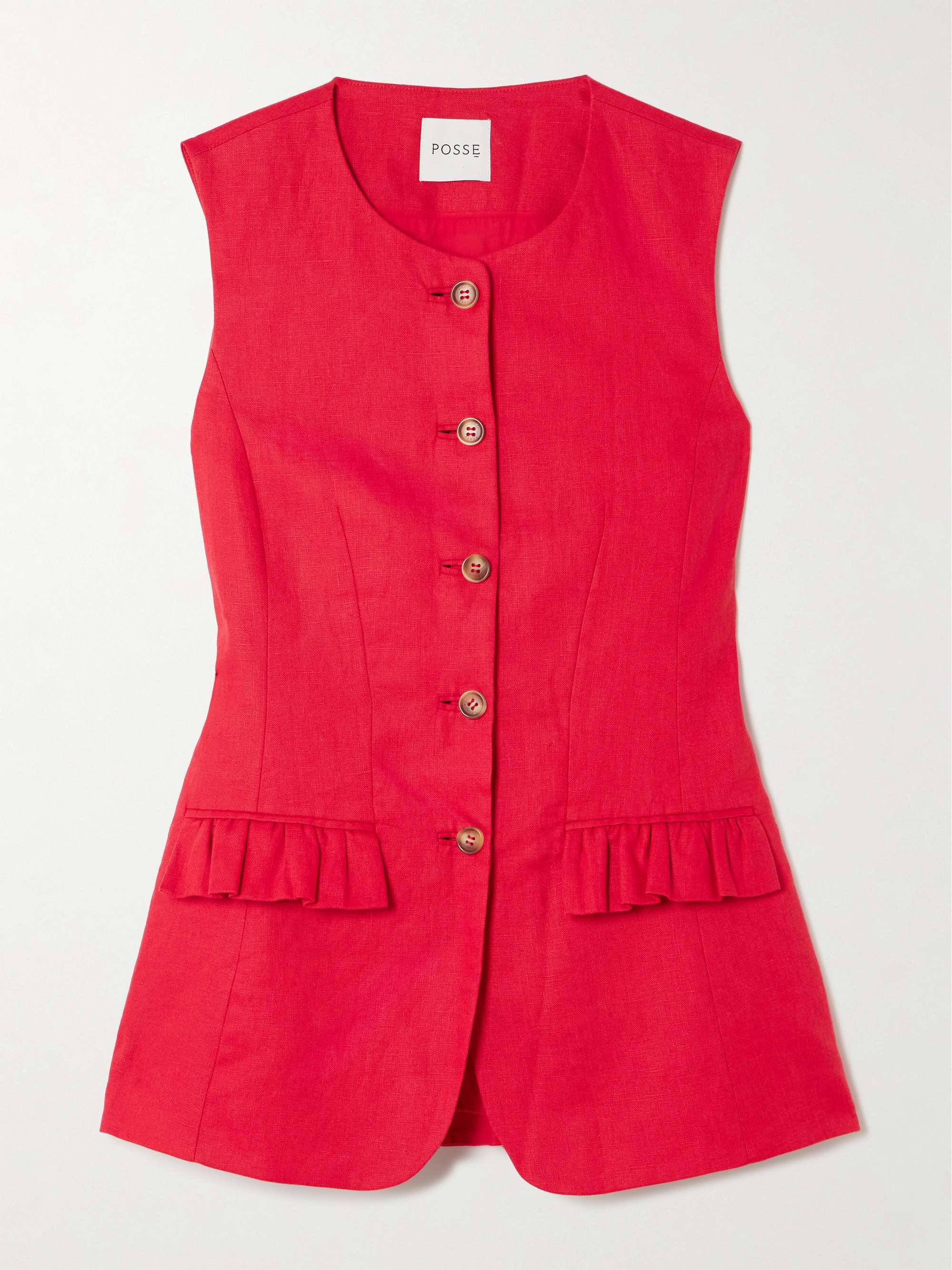 Matilda ruffled linen vest view