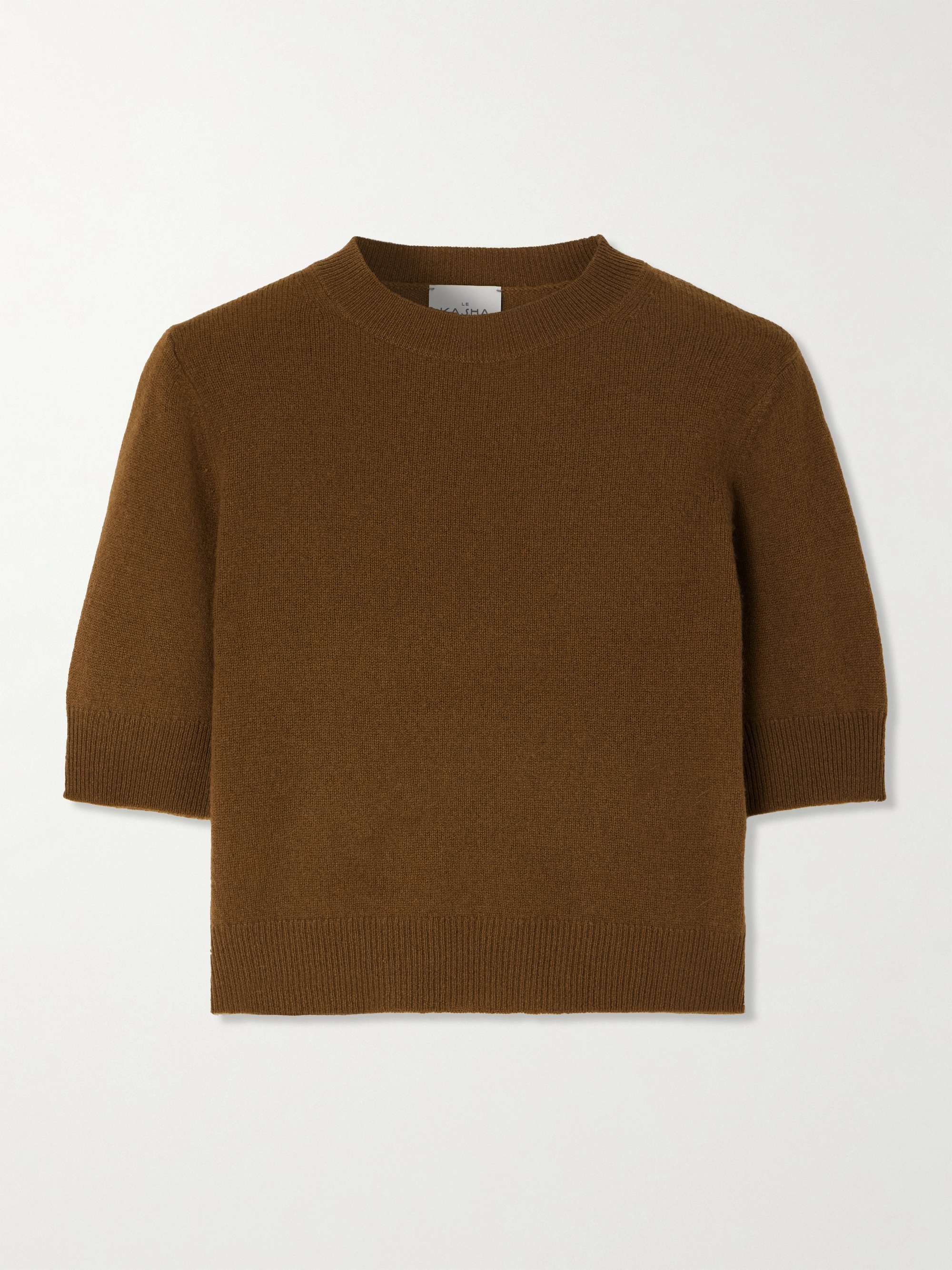 Cropped organic cashmere sweater view