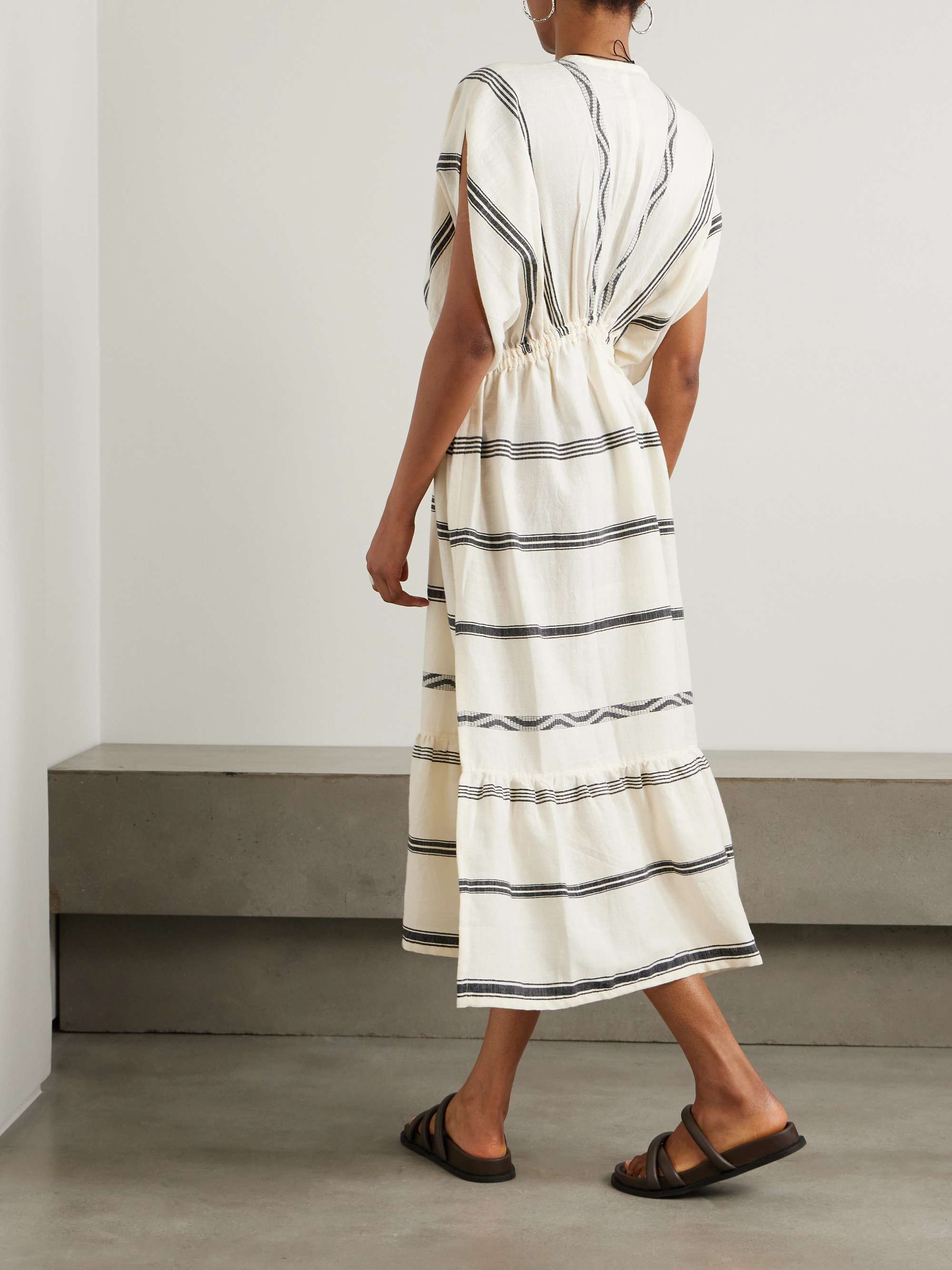Leila striped cotton midi dress view