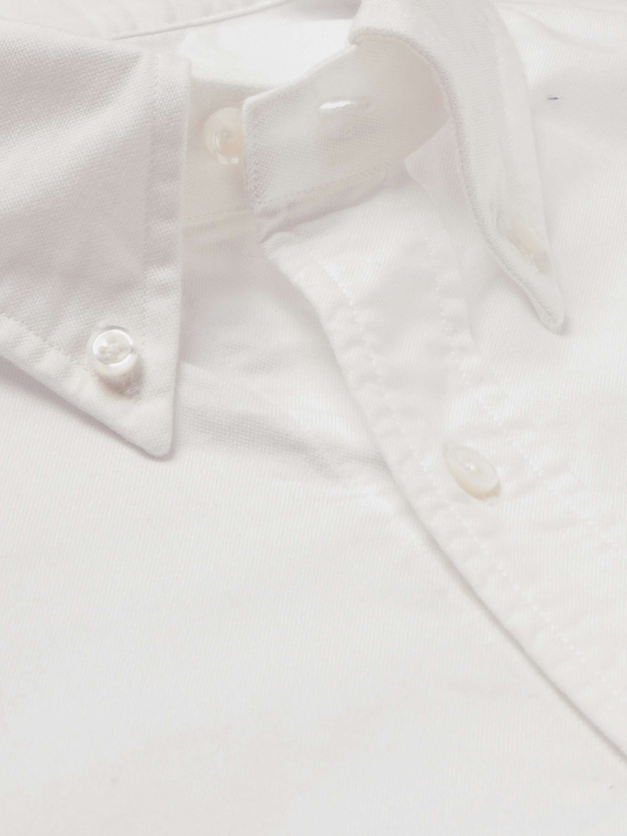 Button-Down Collar Striped Grosgrain-Trimmed Cotton-Poplin Shirt view
