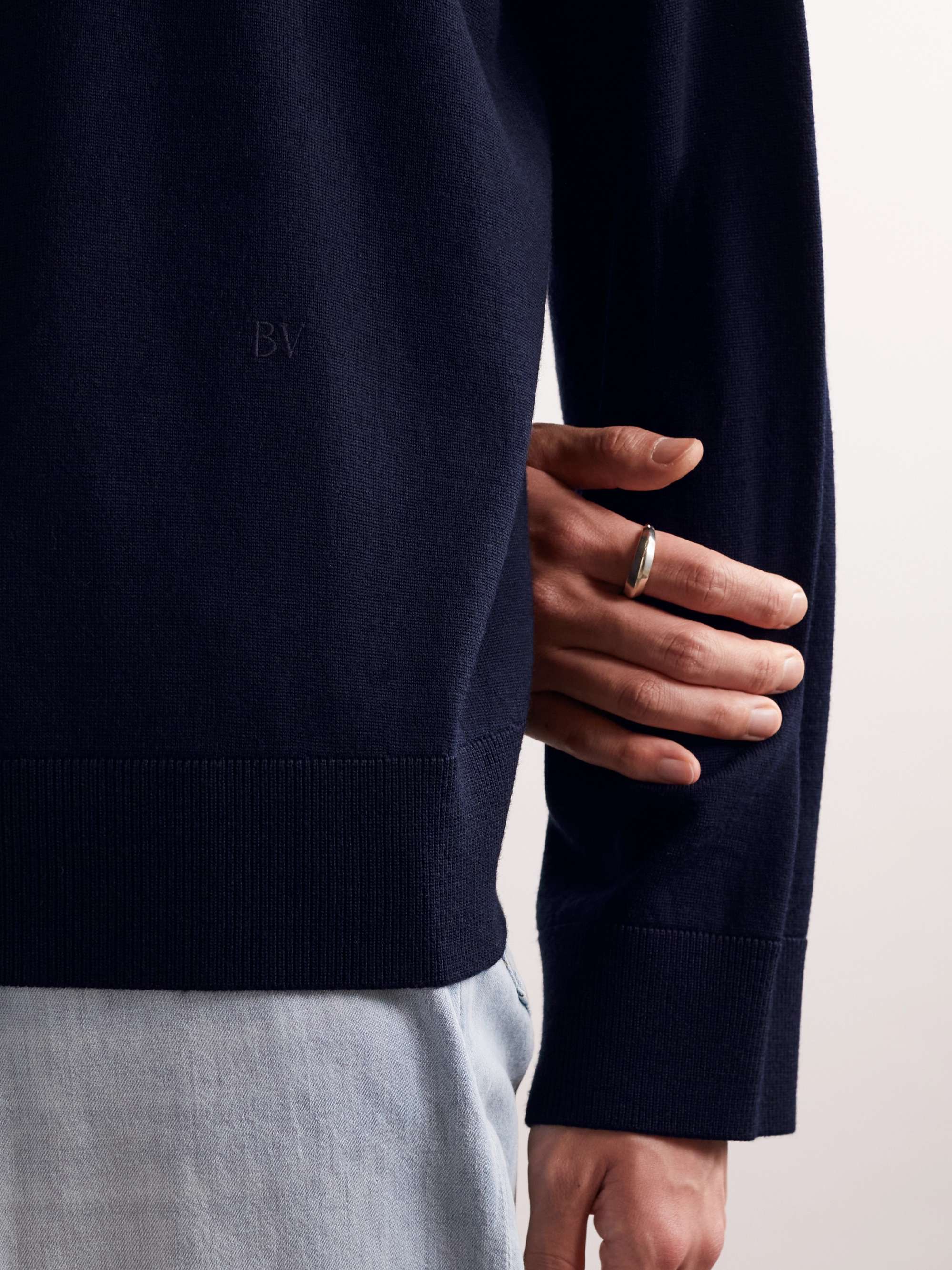 Logo-Embroidered Wool Sweater view