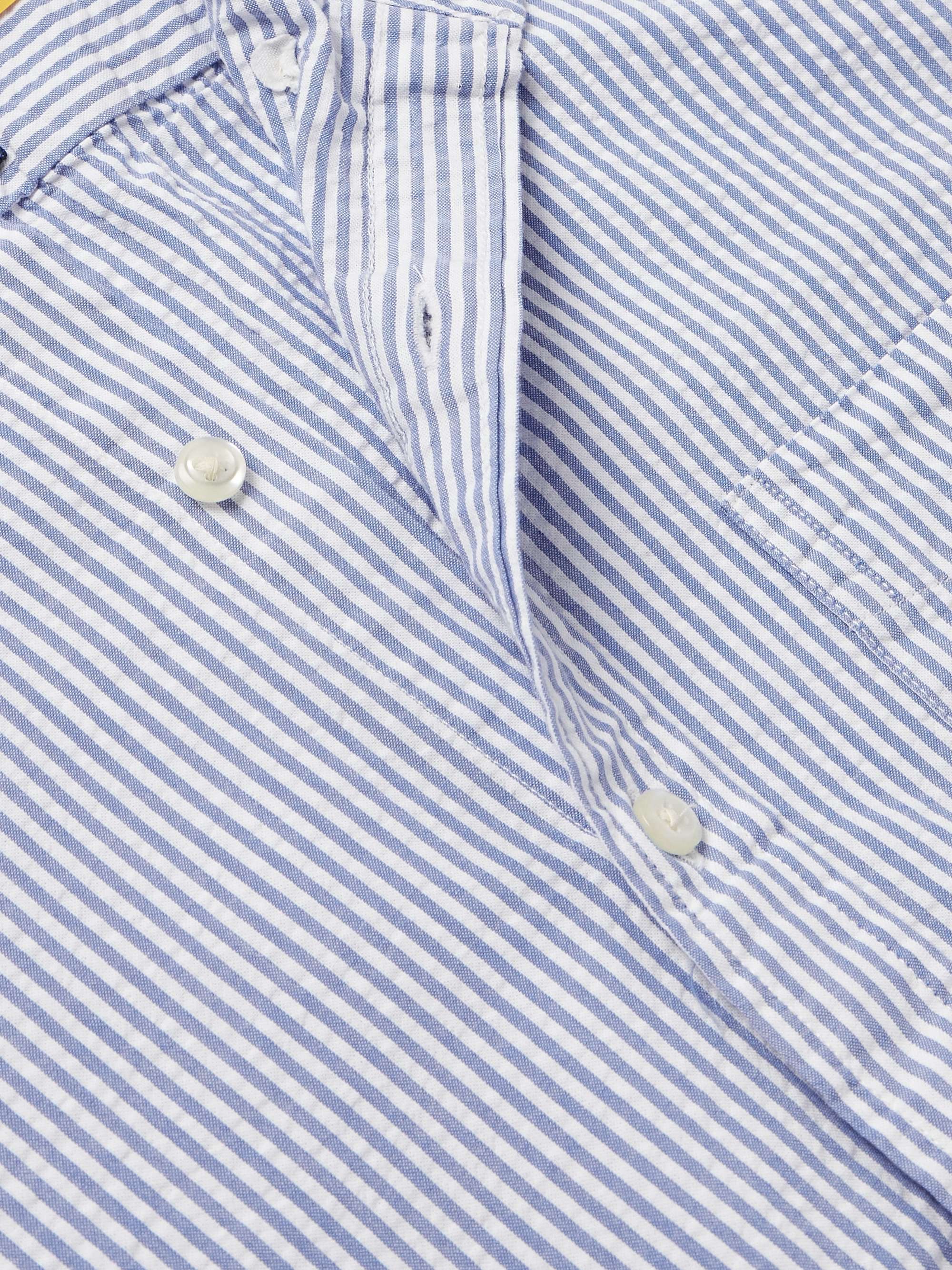 Button-Down Collar Striped Cotton-Seersucker Shirt view