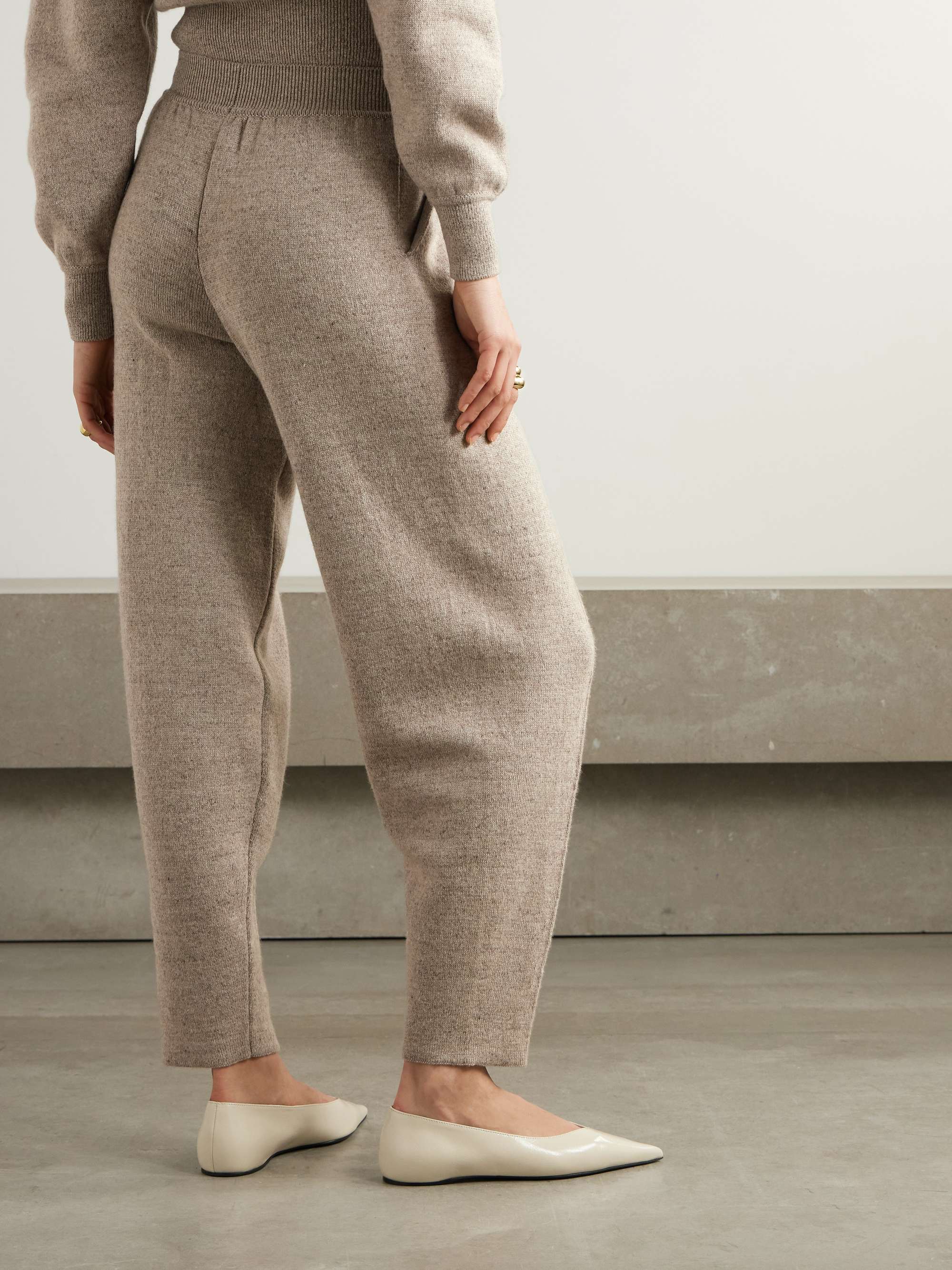 Linen and cashmere-blend tapered pants view
