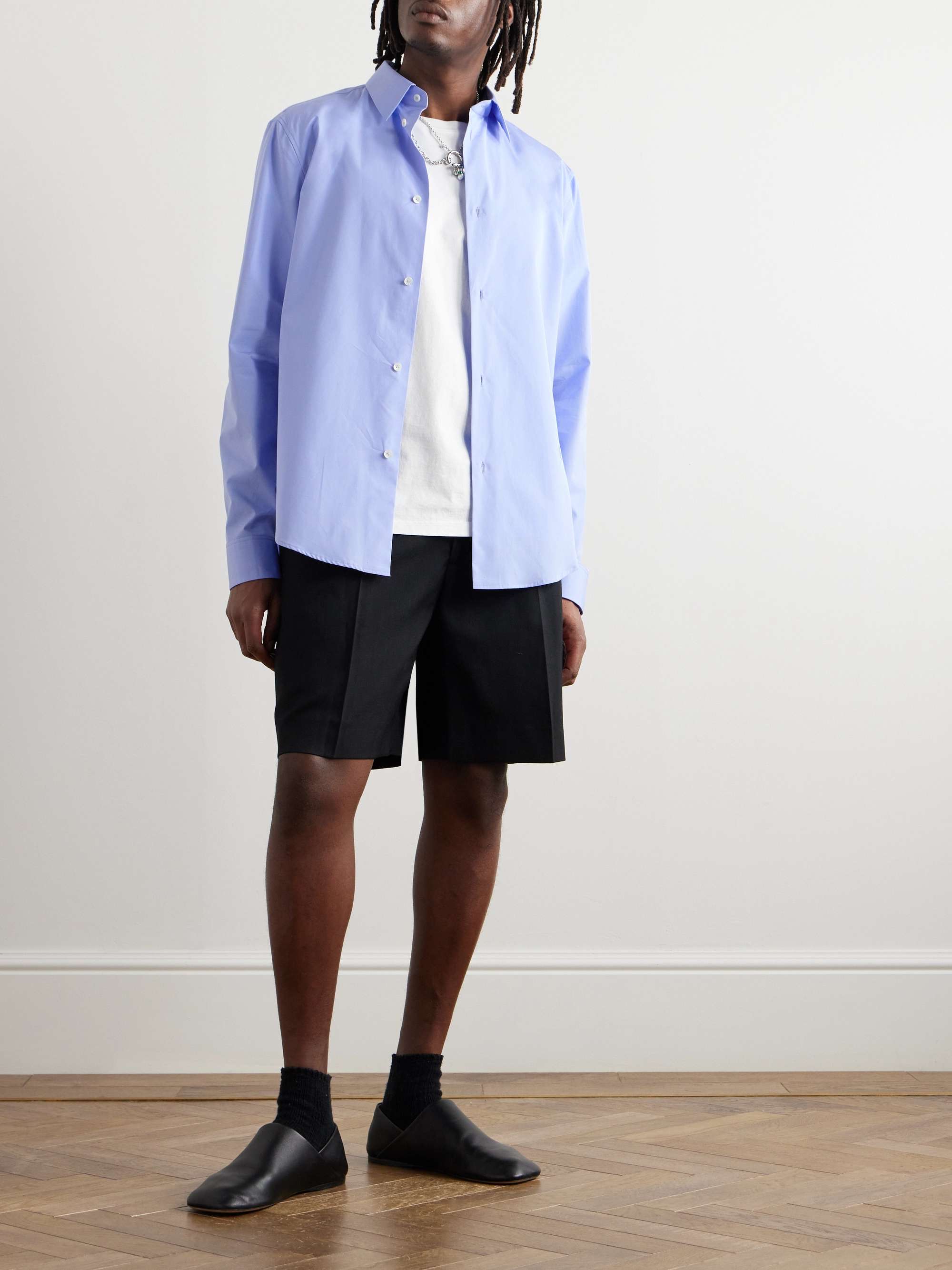 Logo-Embroidered Cotton Shirt view