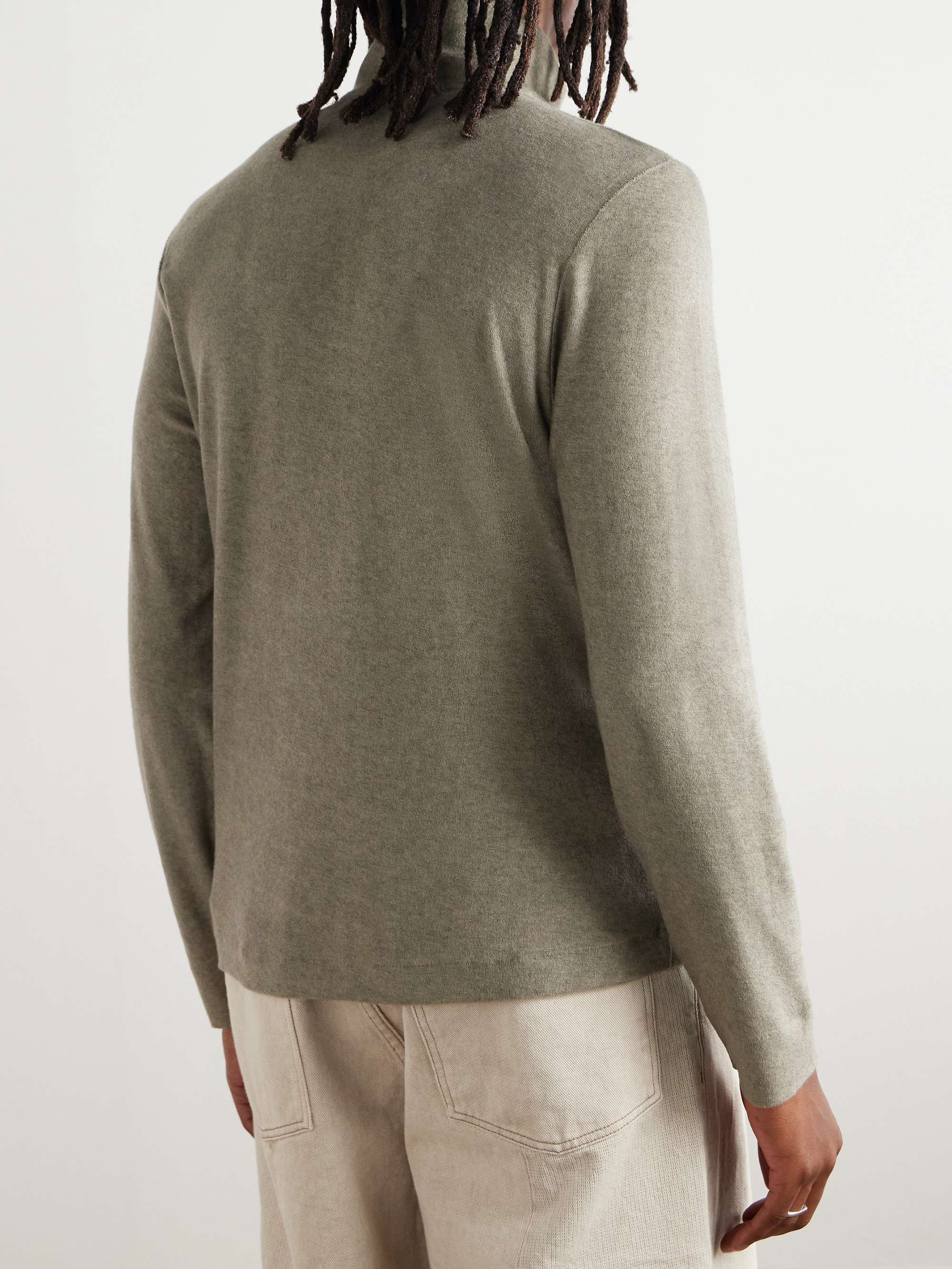 Slim-Fit TENCEL™ Lyocell, Cotton and Wool-Blend Half-Zip Sweater view