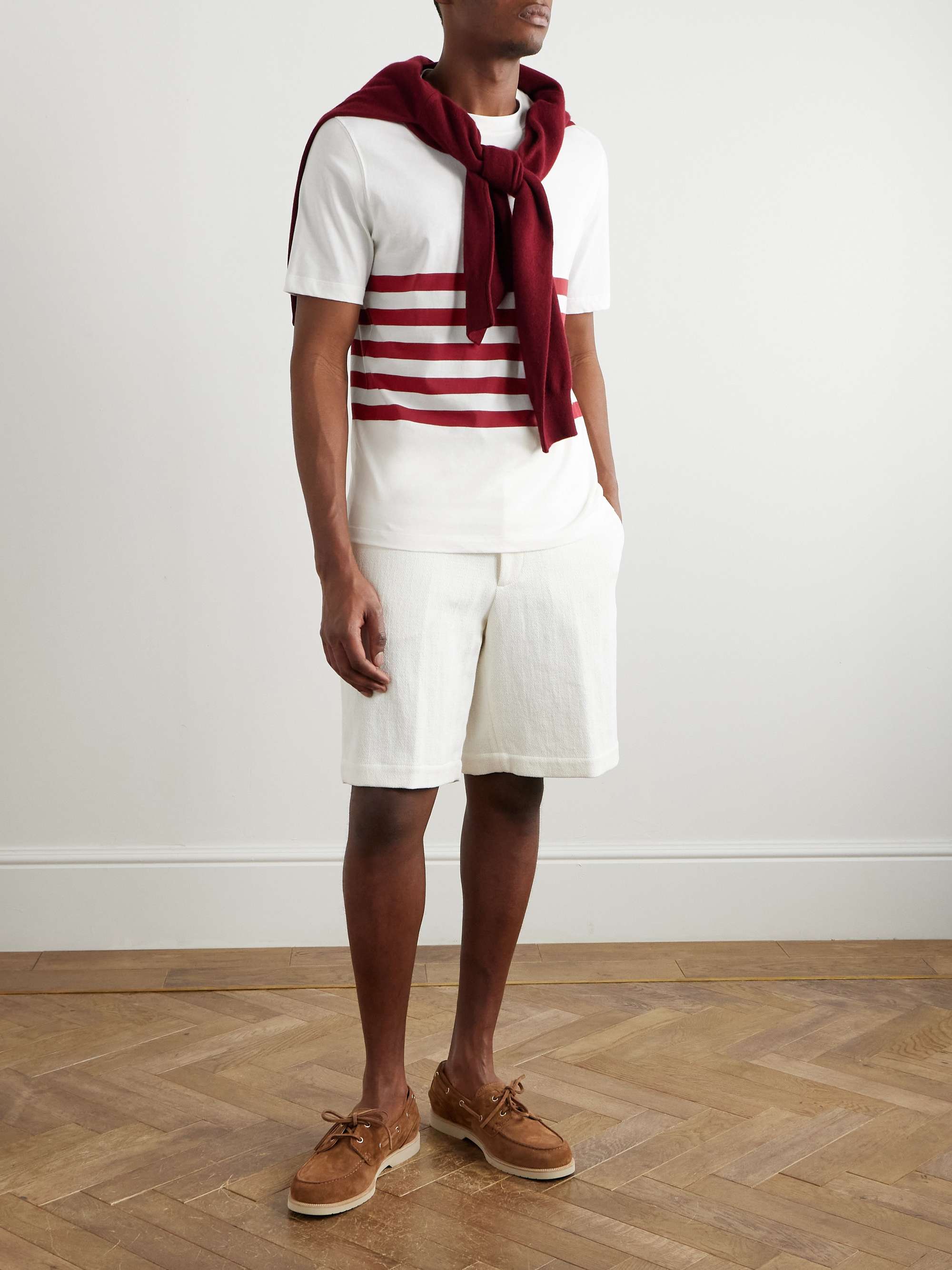 Slim-Fit Striped Cotton-Jersey T-Shirt view