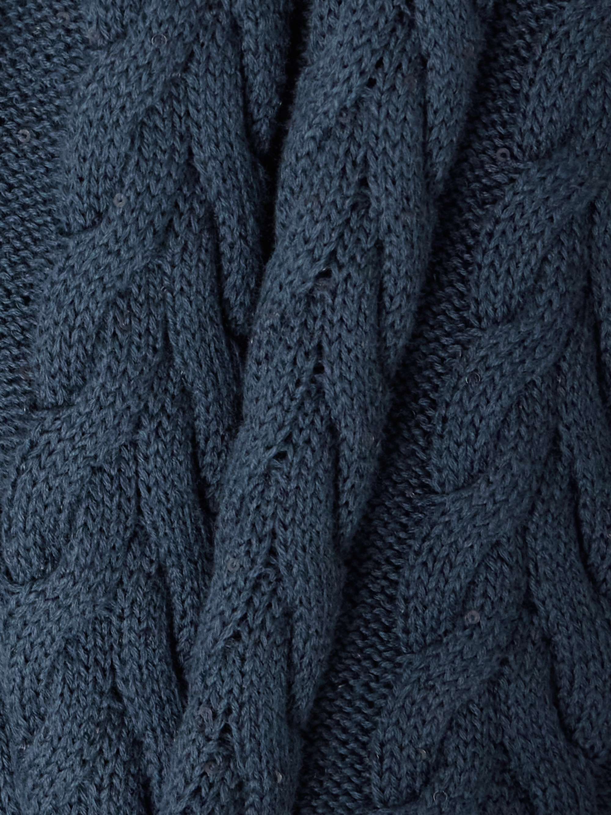 Sequin-embellished cable-knit cotton-blend sweater view