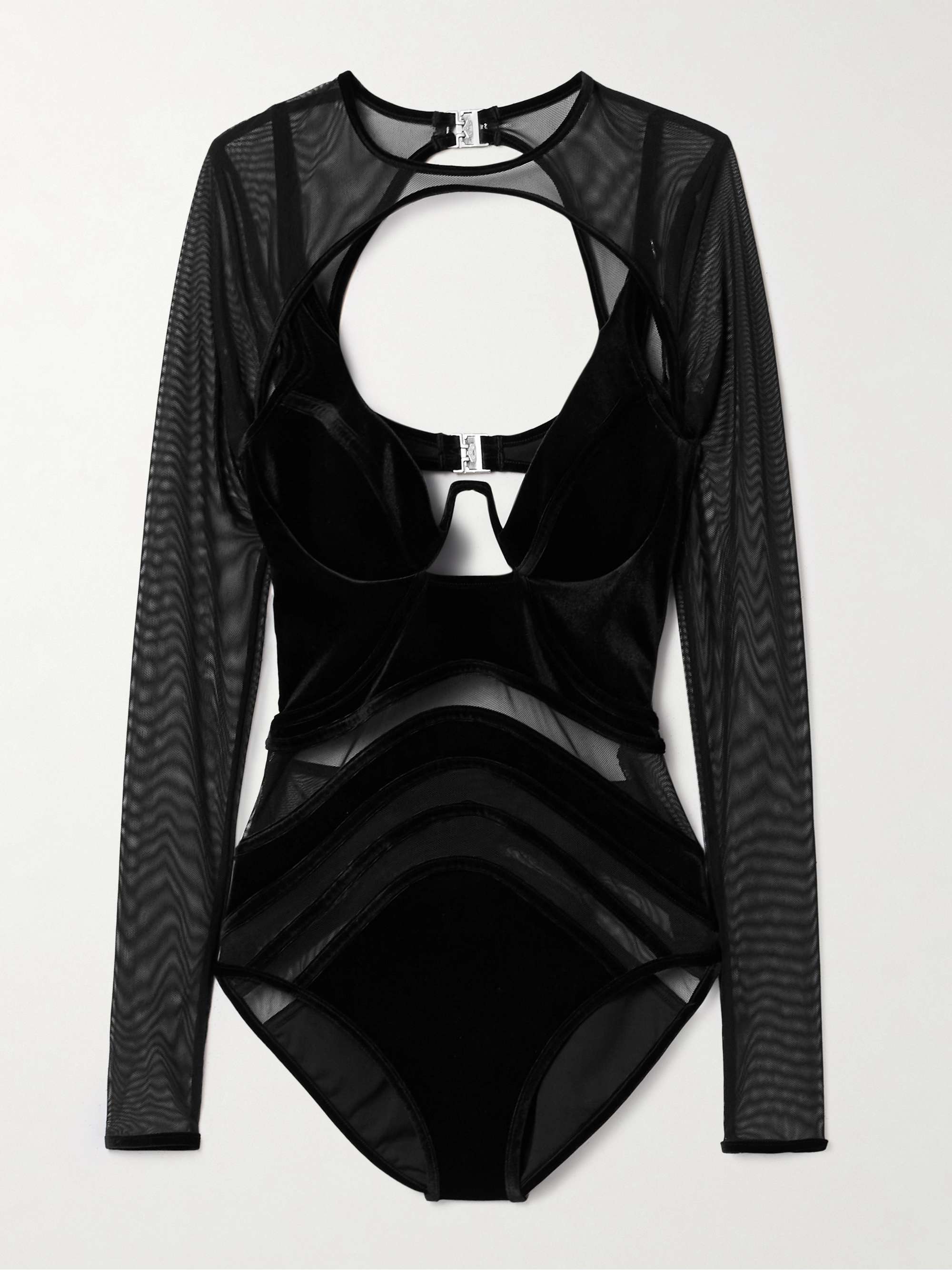 Rhiannon underwired mesh and velour swimsuit view