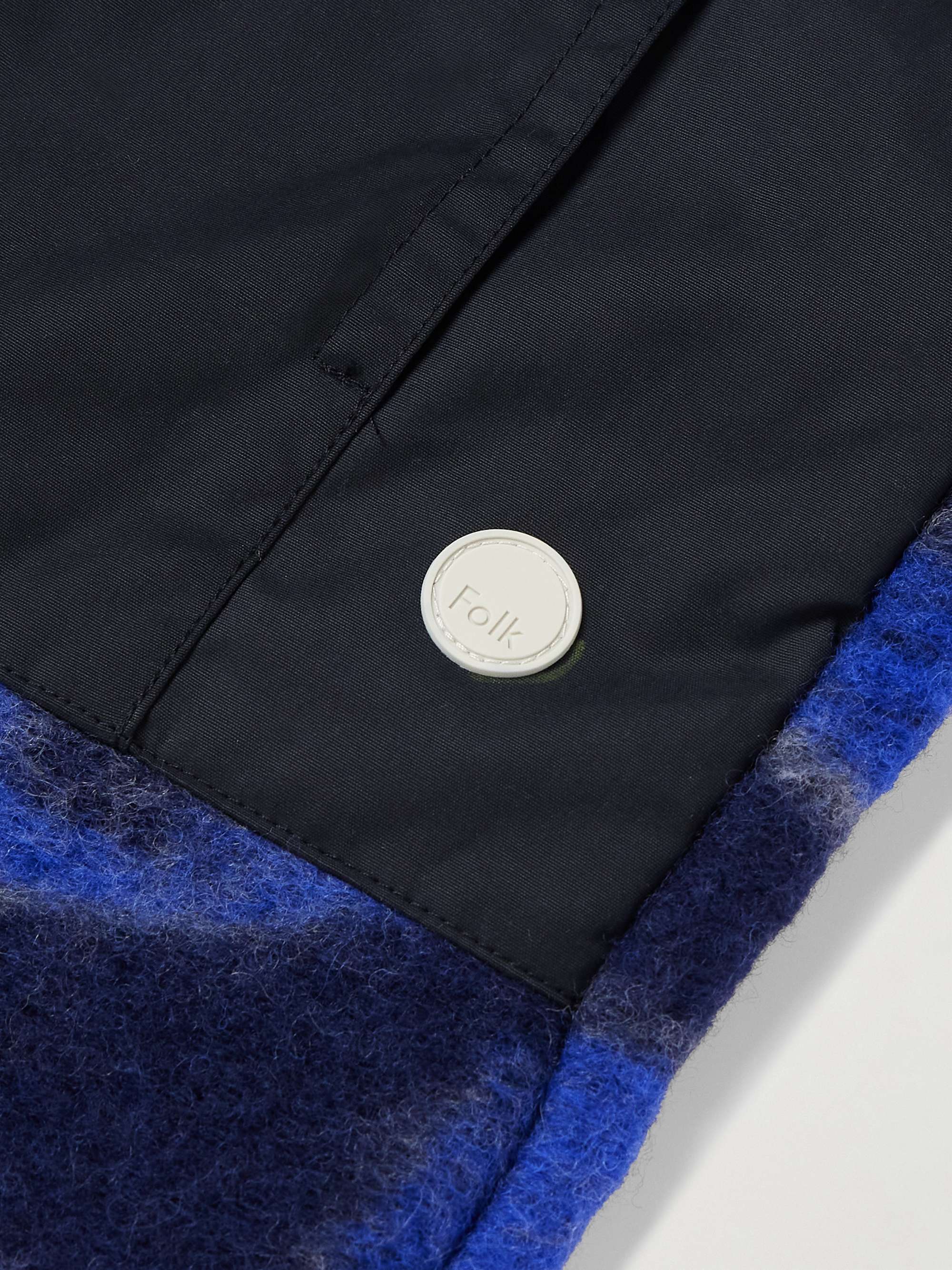 Signal Shell-Trimmed Printed Wool-Blend Fleece Jacket view