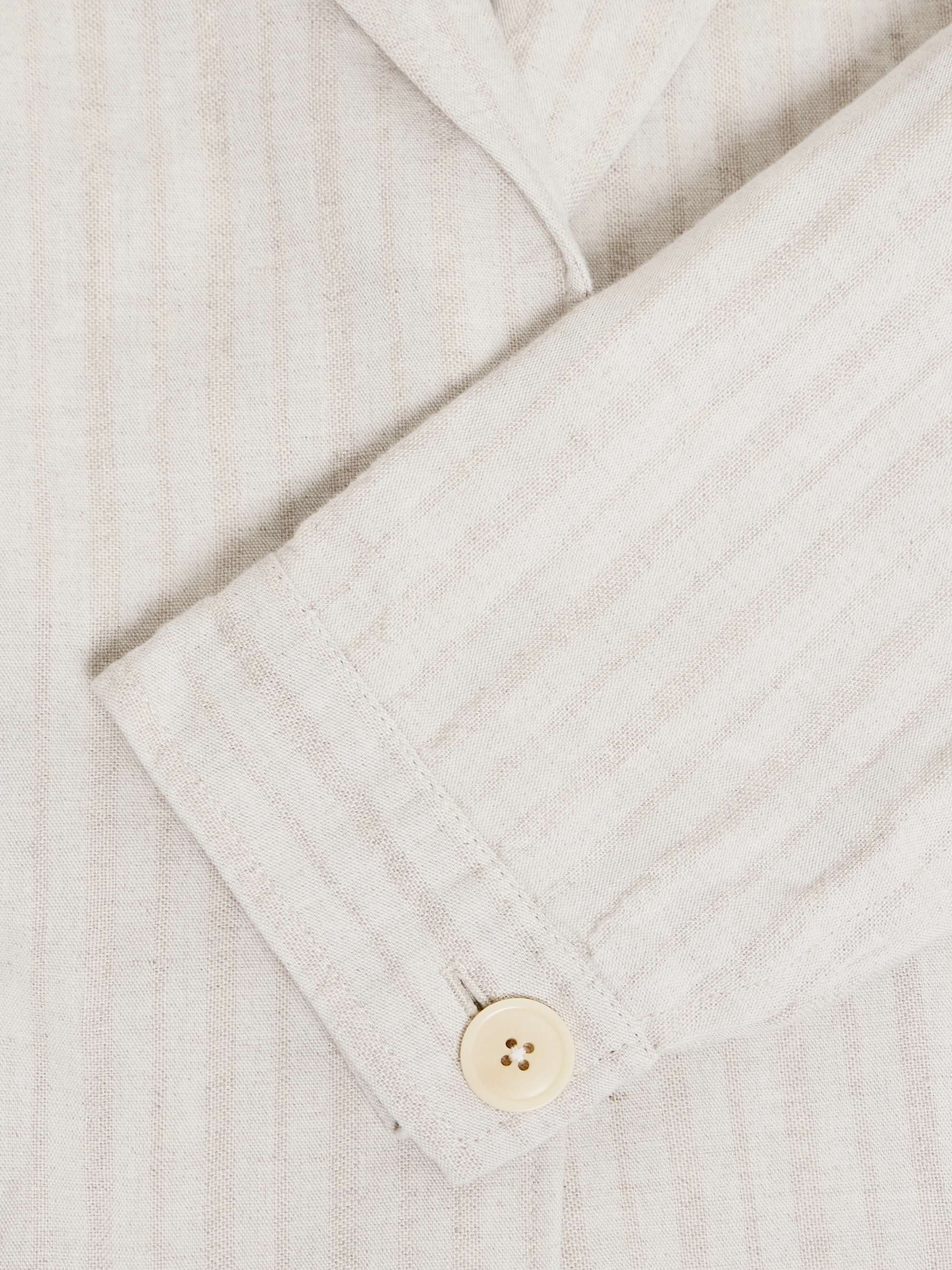 Laurel Unstructured Striped Linen and Cotton-Blend Suit Jacket view