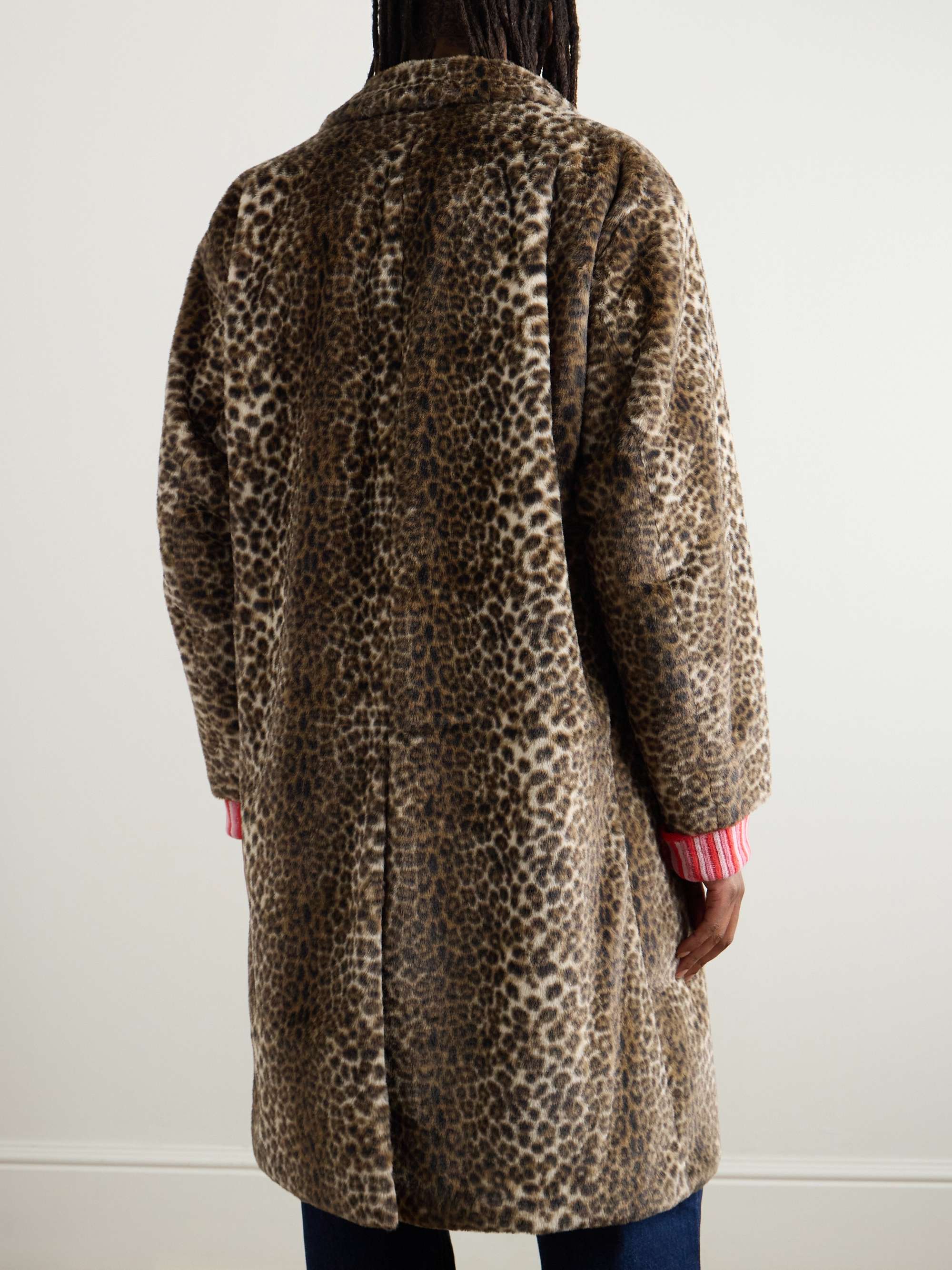 Leopard-Print Fleece Coat view