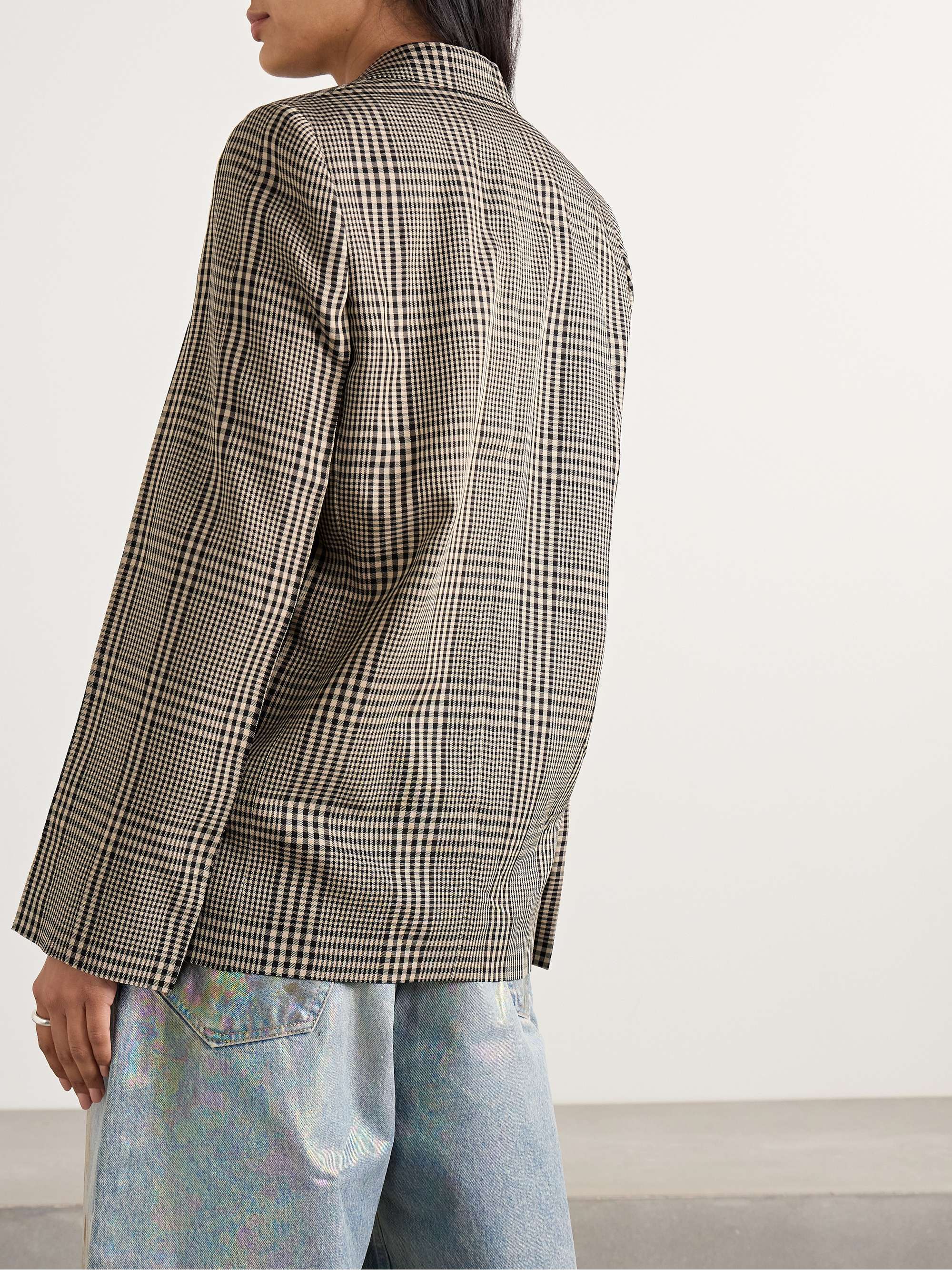 Checked twill blazer view