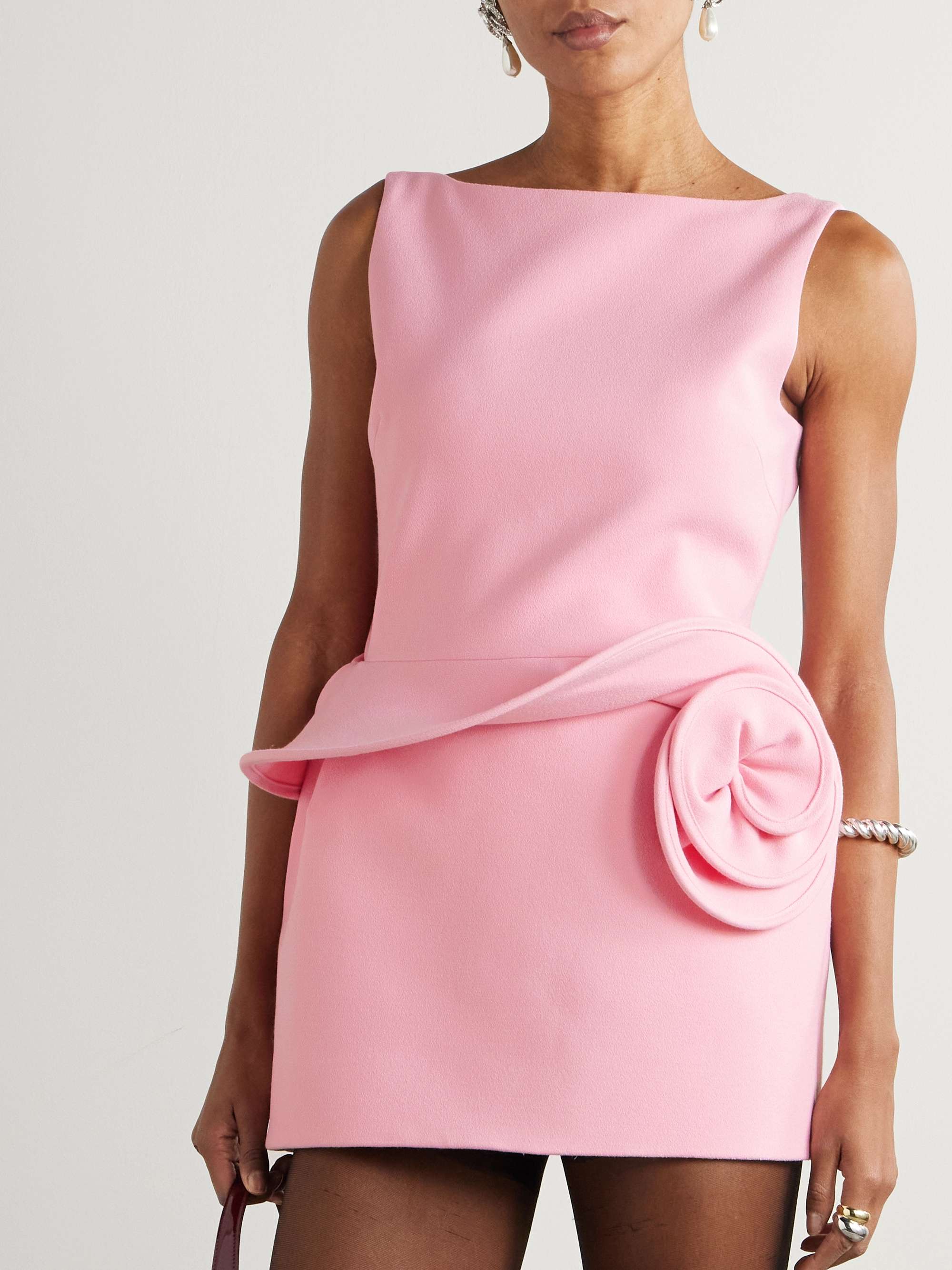Appliquéd crepe mini dress view