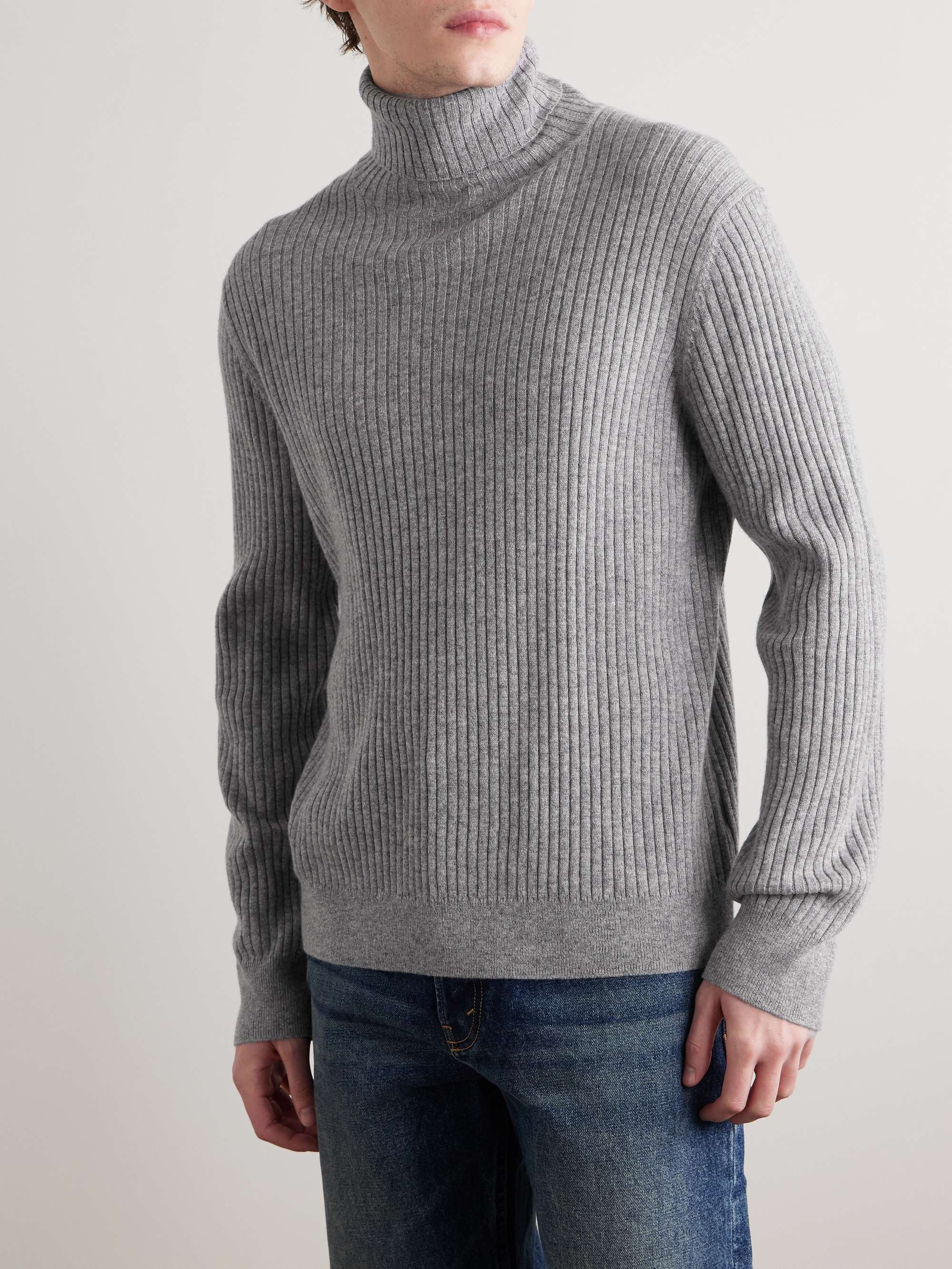 Cole Slim-Fit Ribbed Cashmere Rollneck Sweater view