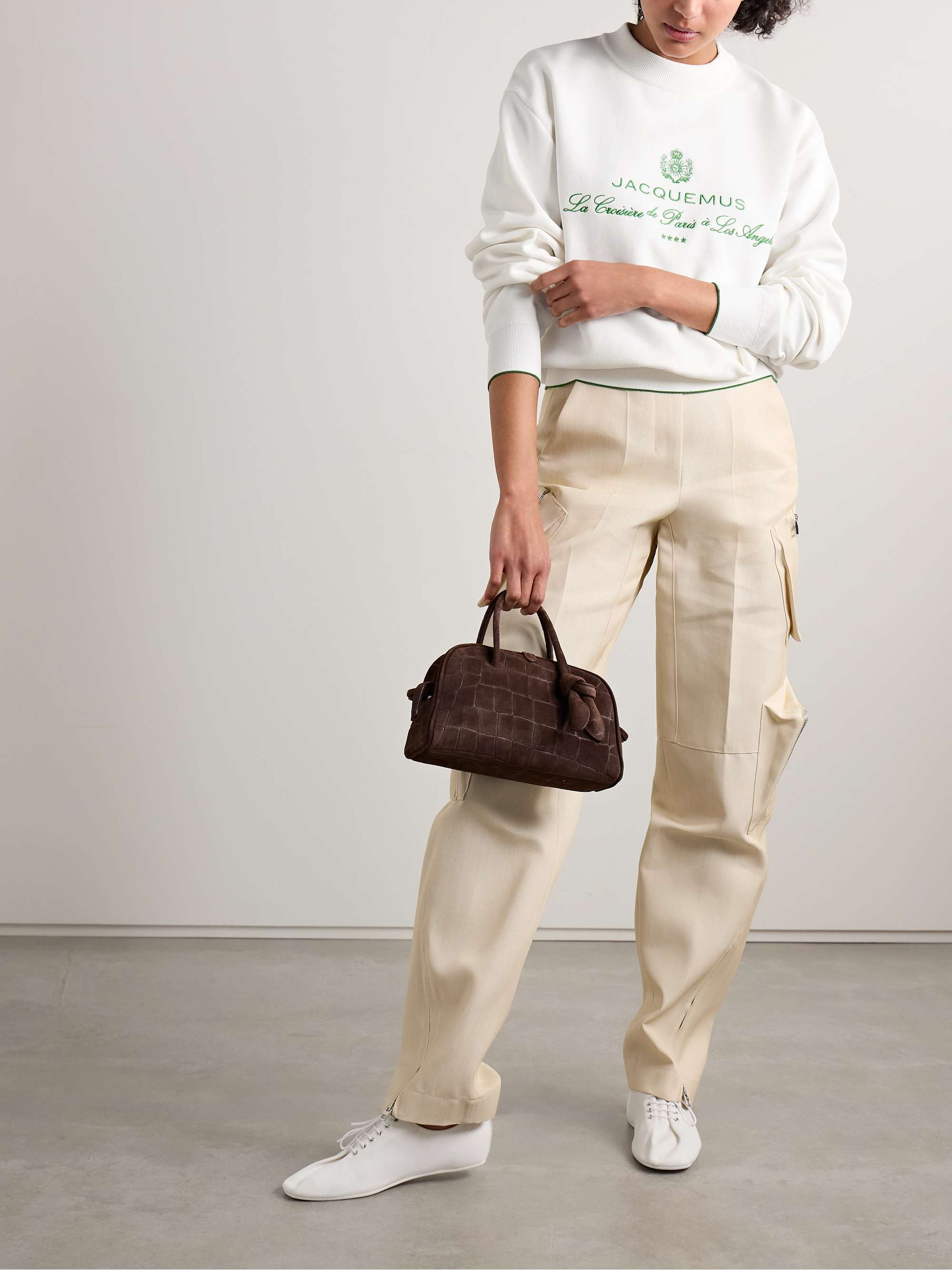 Venice embroidered cotton-blend jersey sweatshirt view