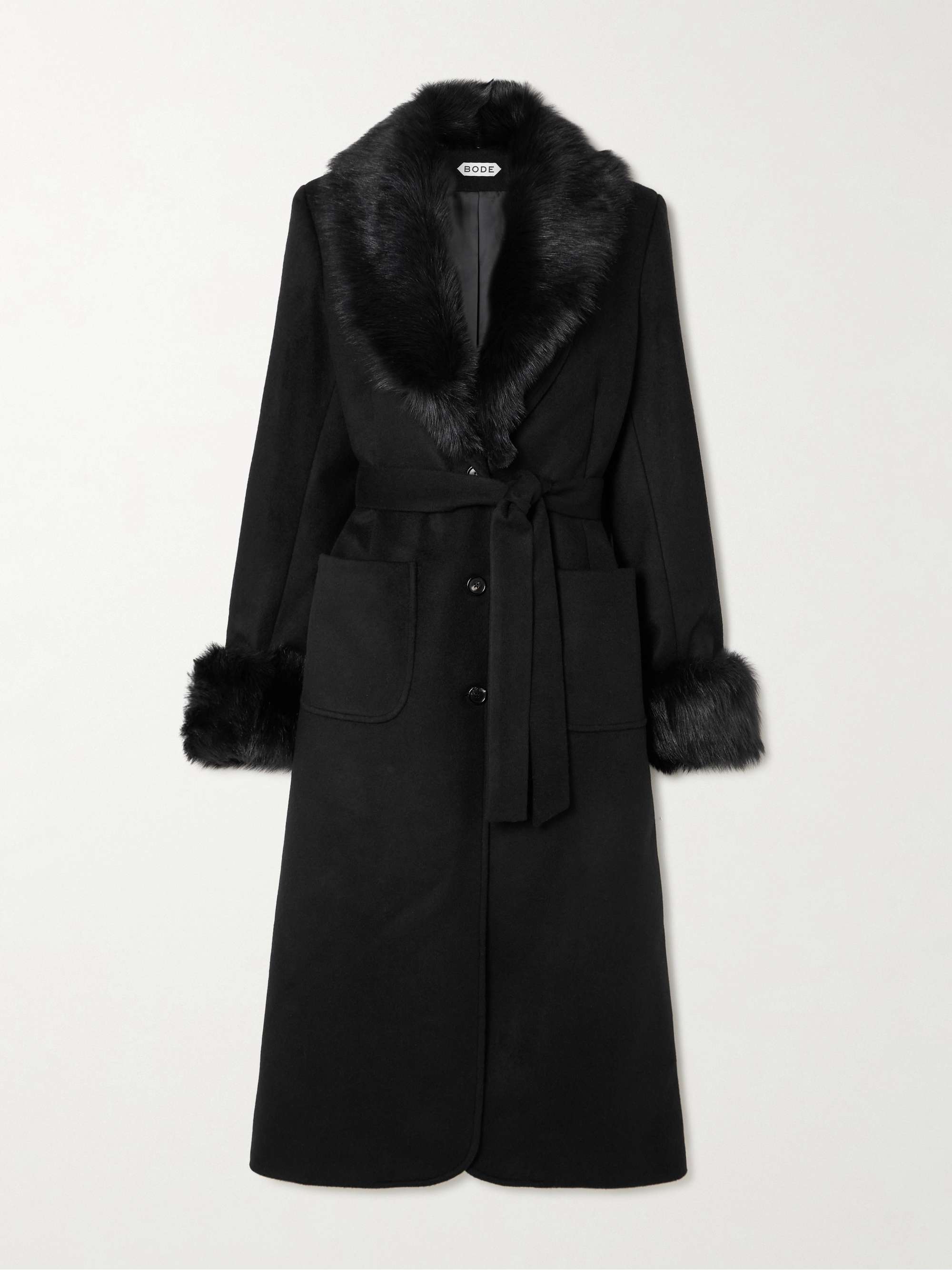 Arena shearling-trimmed wool and cashmere-blend coat view