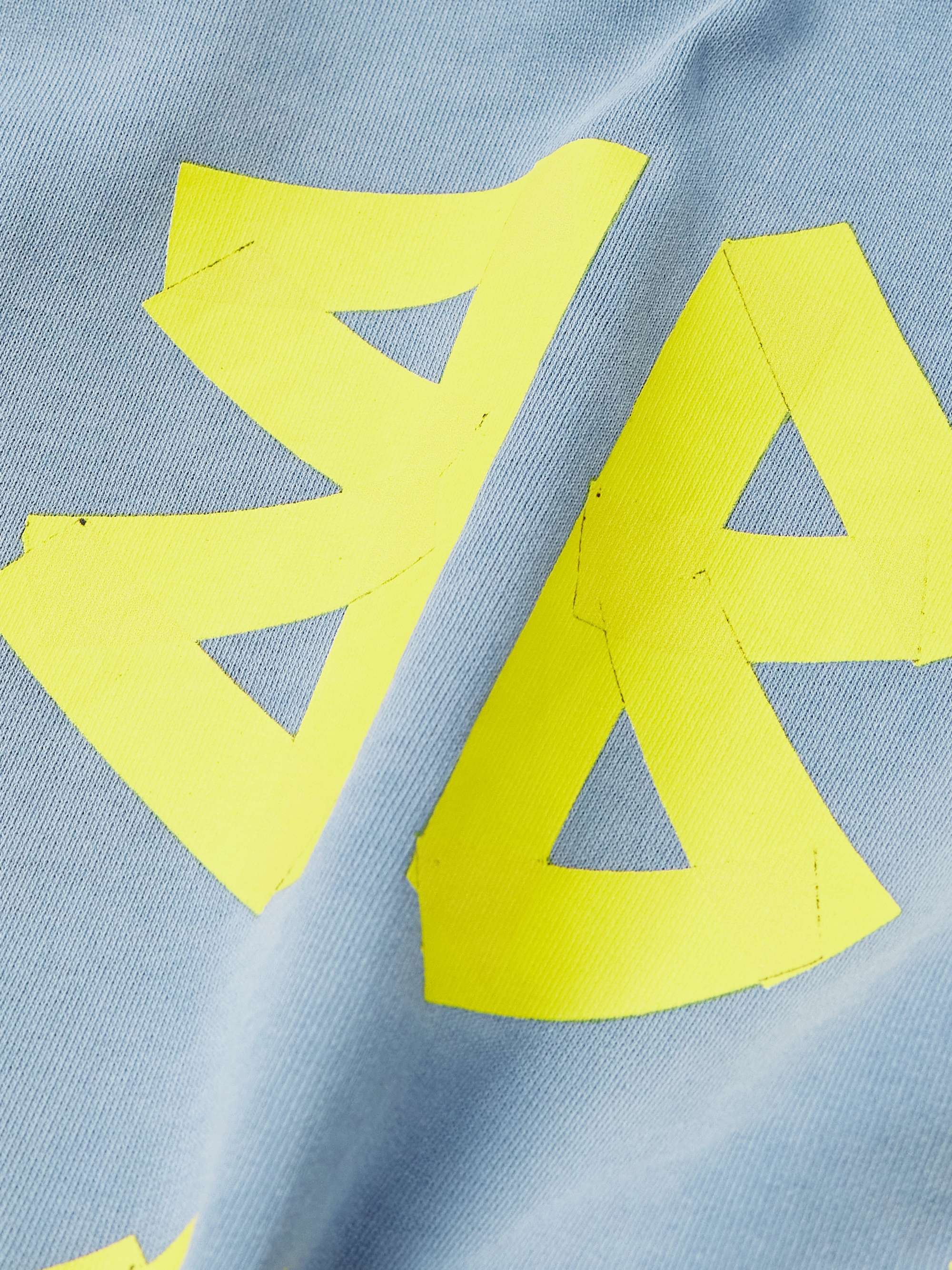 Oversized Distressed Logo-Print Cotton-Jersey Hoodie view