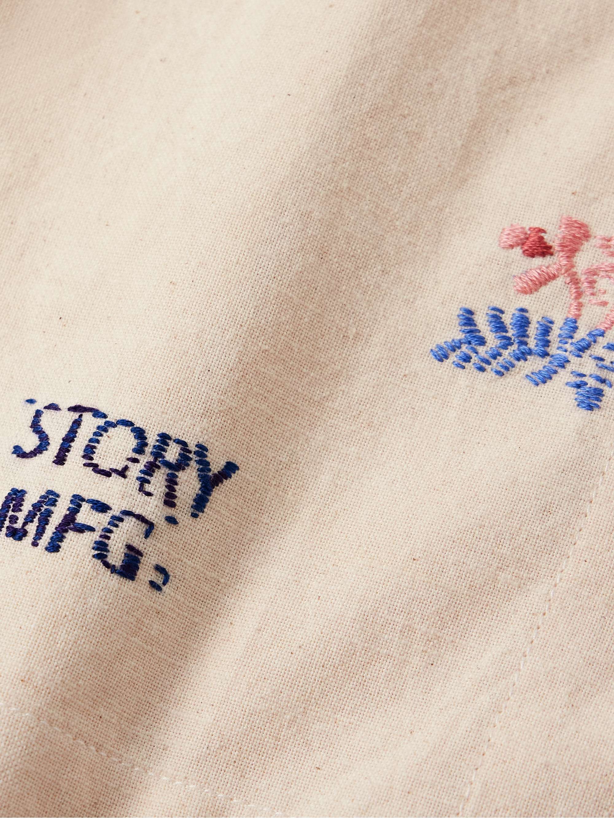 Greetings Camp-Collar Embroidered Organic Cotton Shirt view