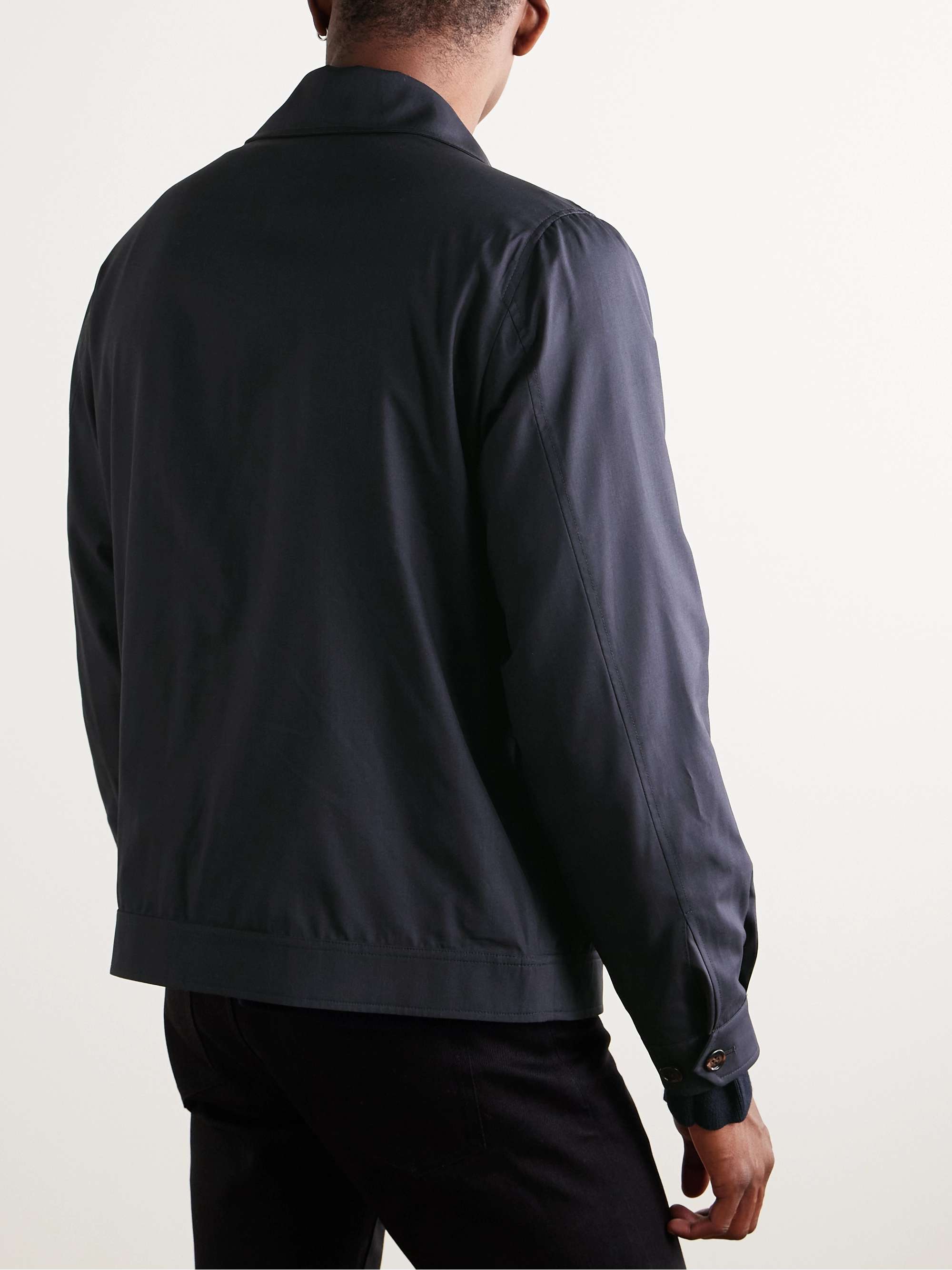 Wool and Mulberry Silk-Blend Blouson Jacket view