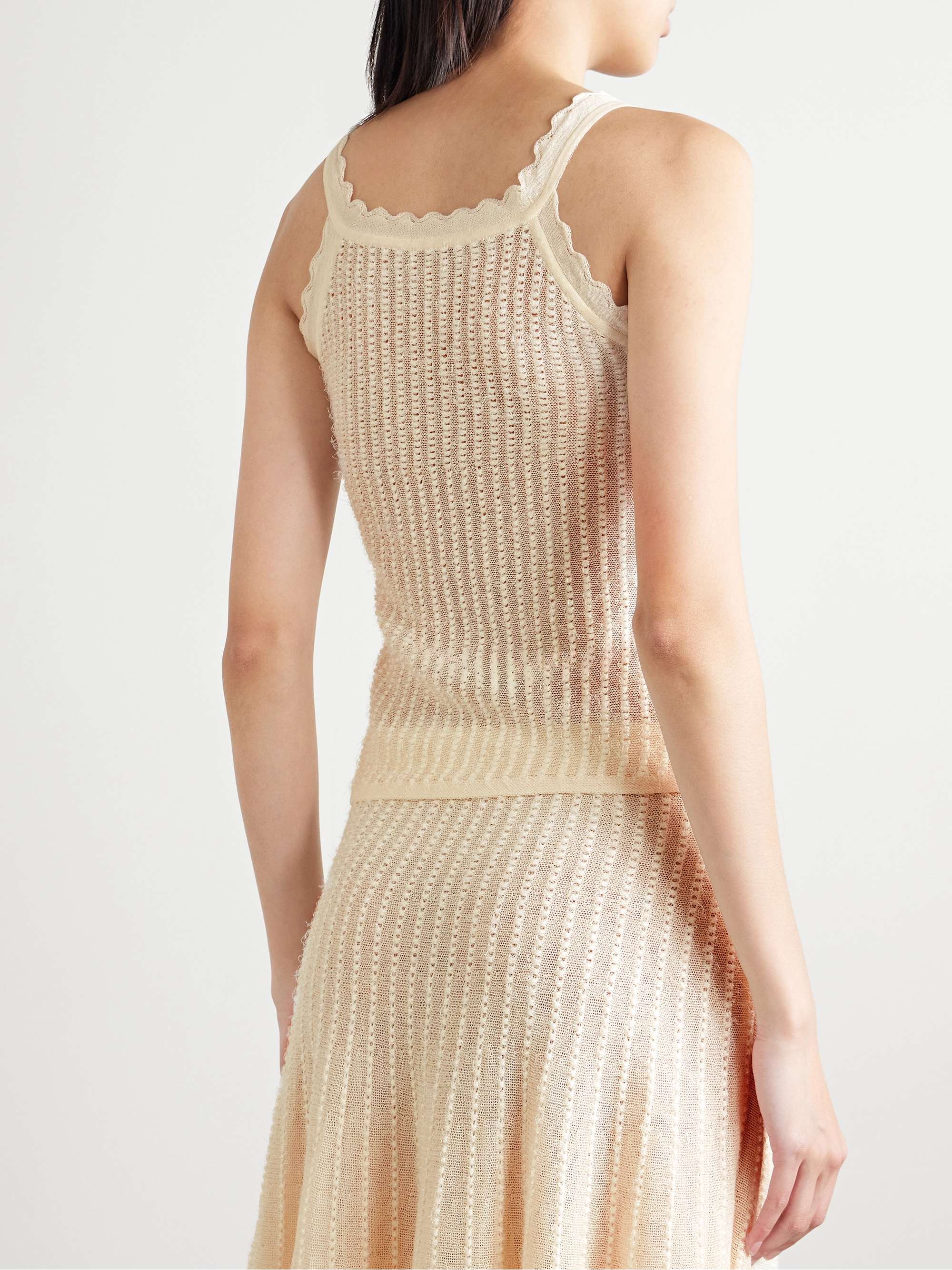 Ennio scalloped pointelle-knit tank view