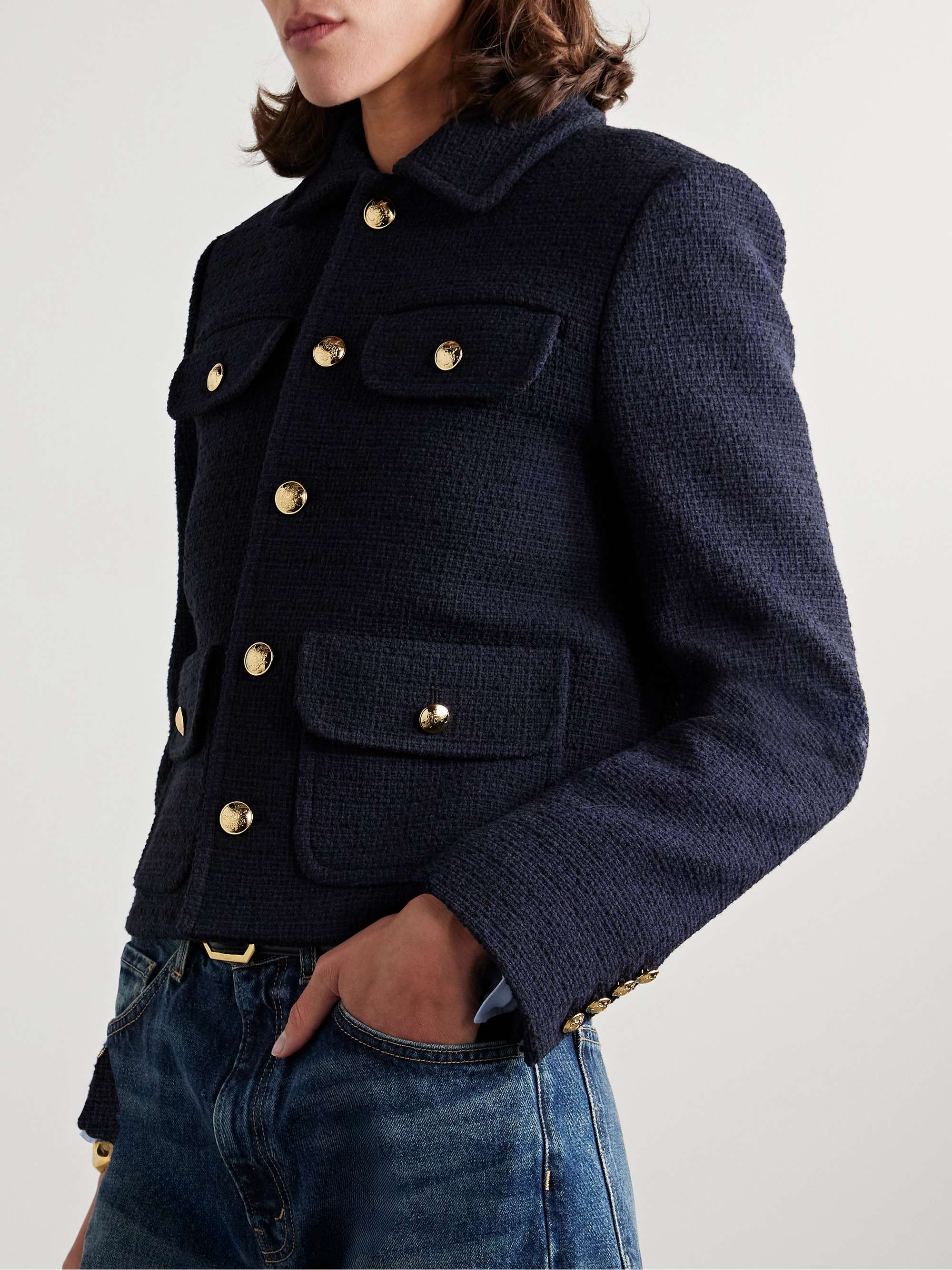 Paola cotton-blend tweed jacket view