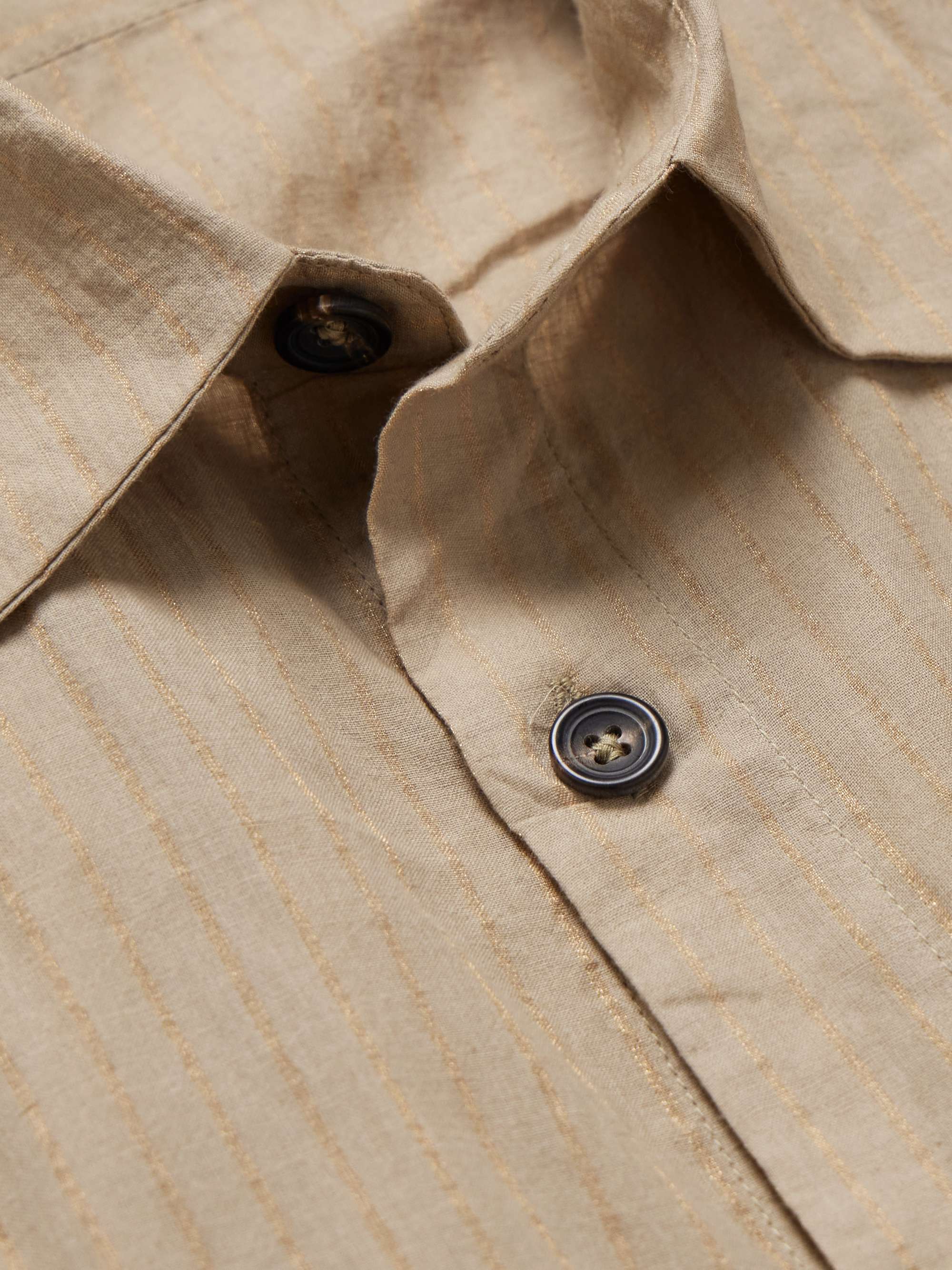 Striped Metallic Cotton-Jacquard Shirt view