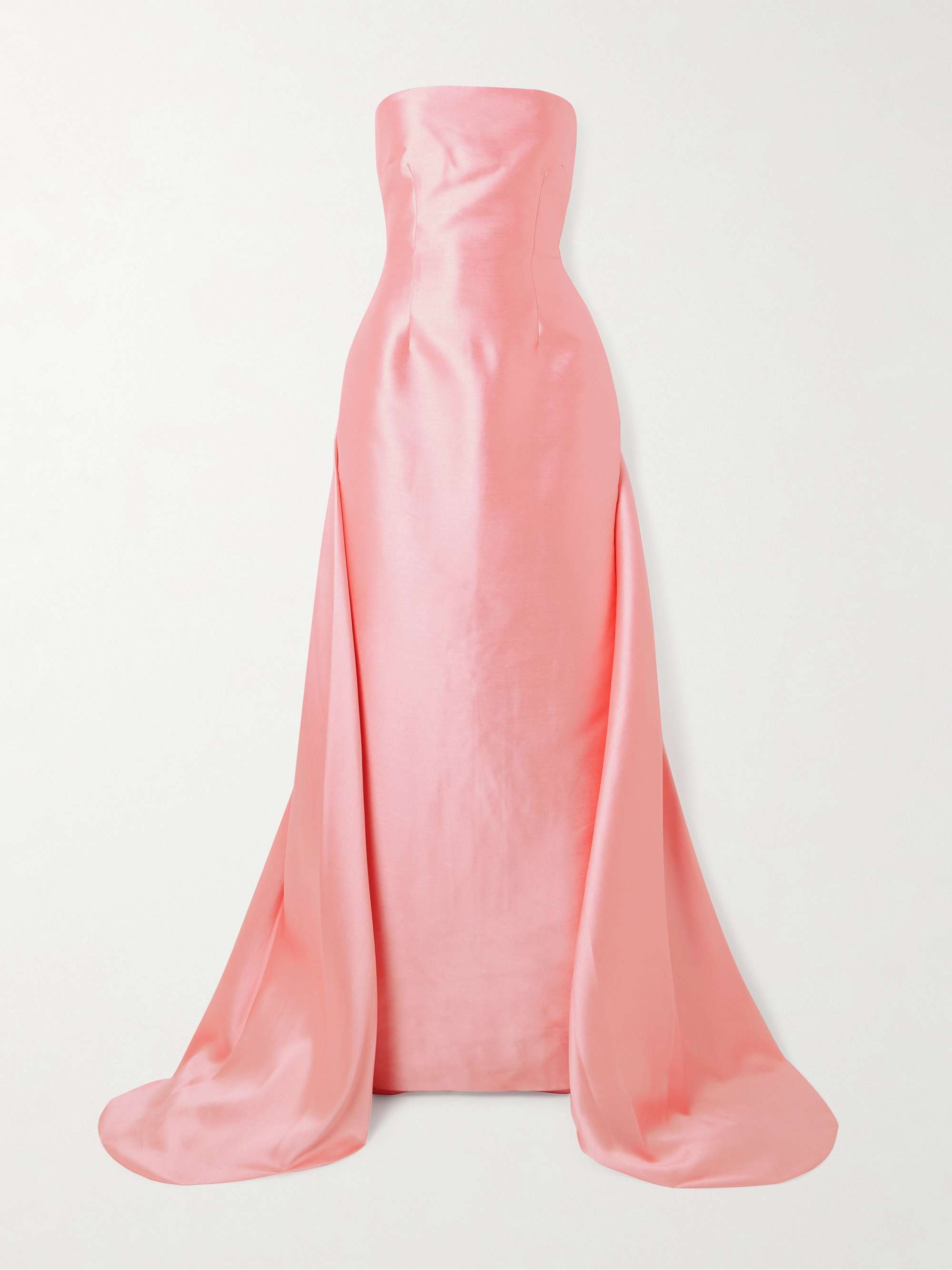 Imani strapless pleated satin-twill gown view