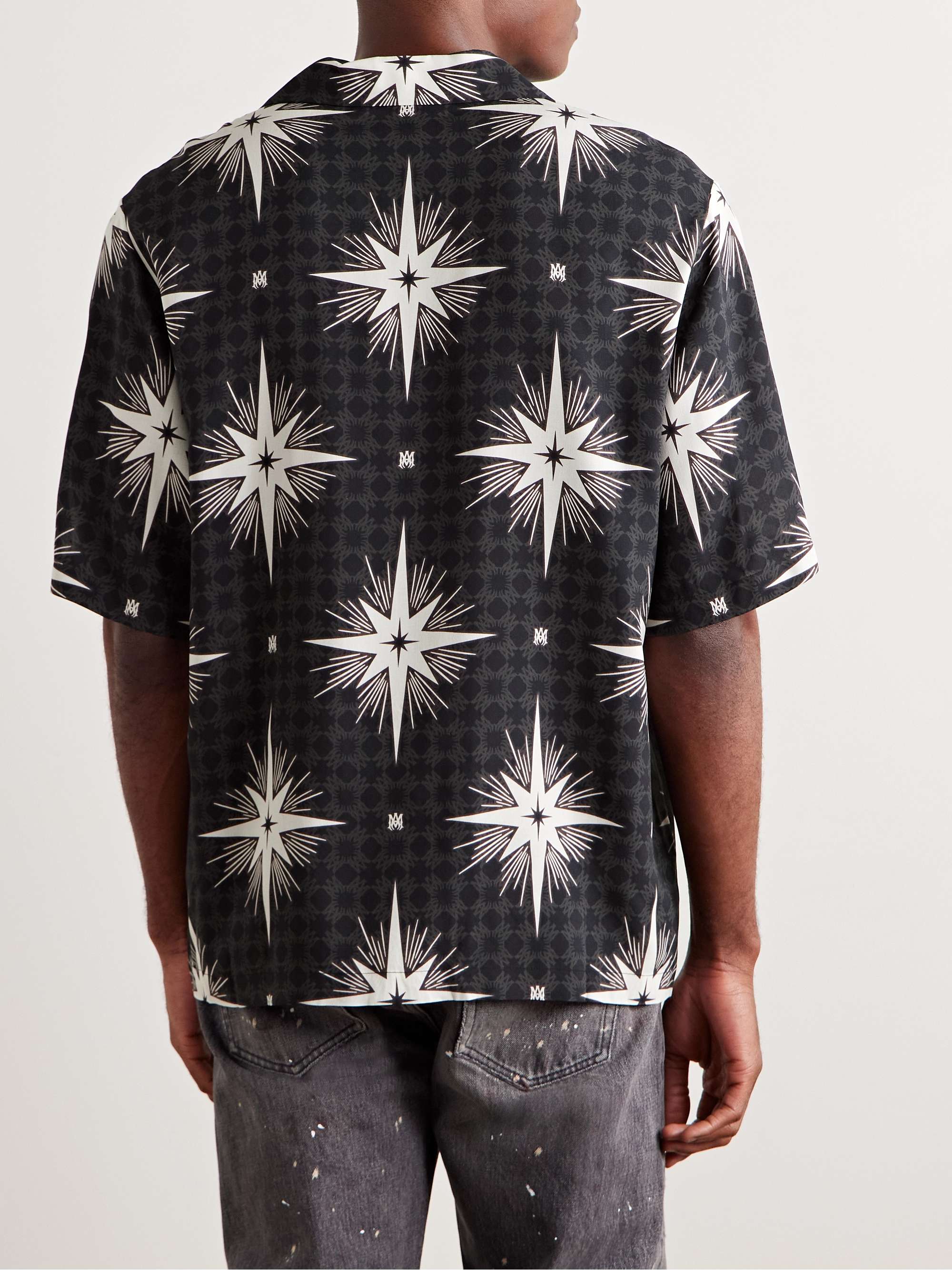 Camp-Collar Printed Voile Shirt view