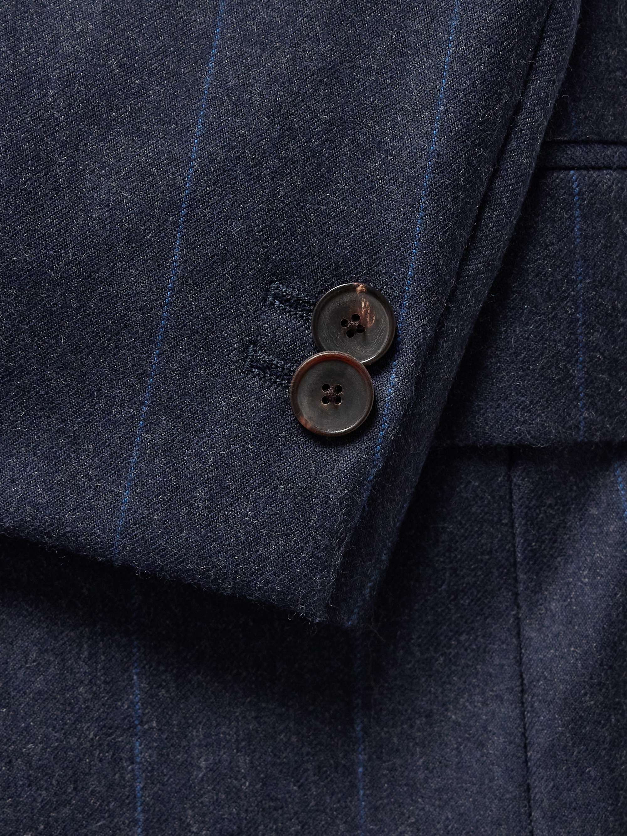 Regular-Fit Pinstriped Wool-Flannel Suit Jacket view