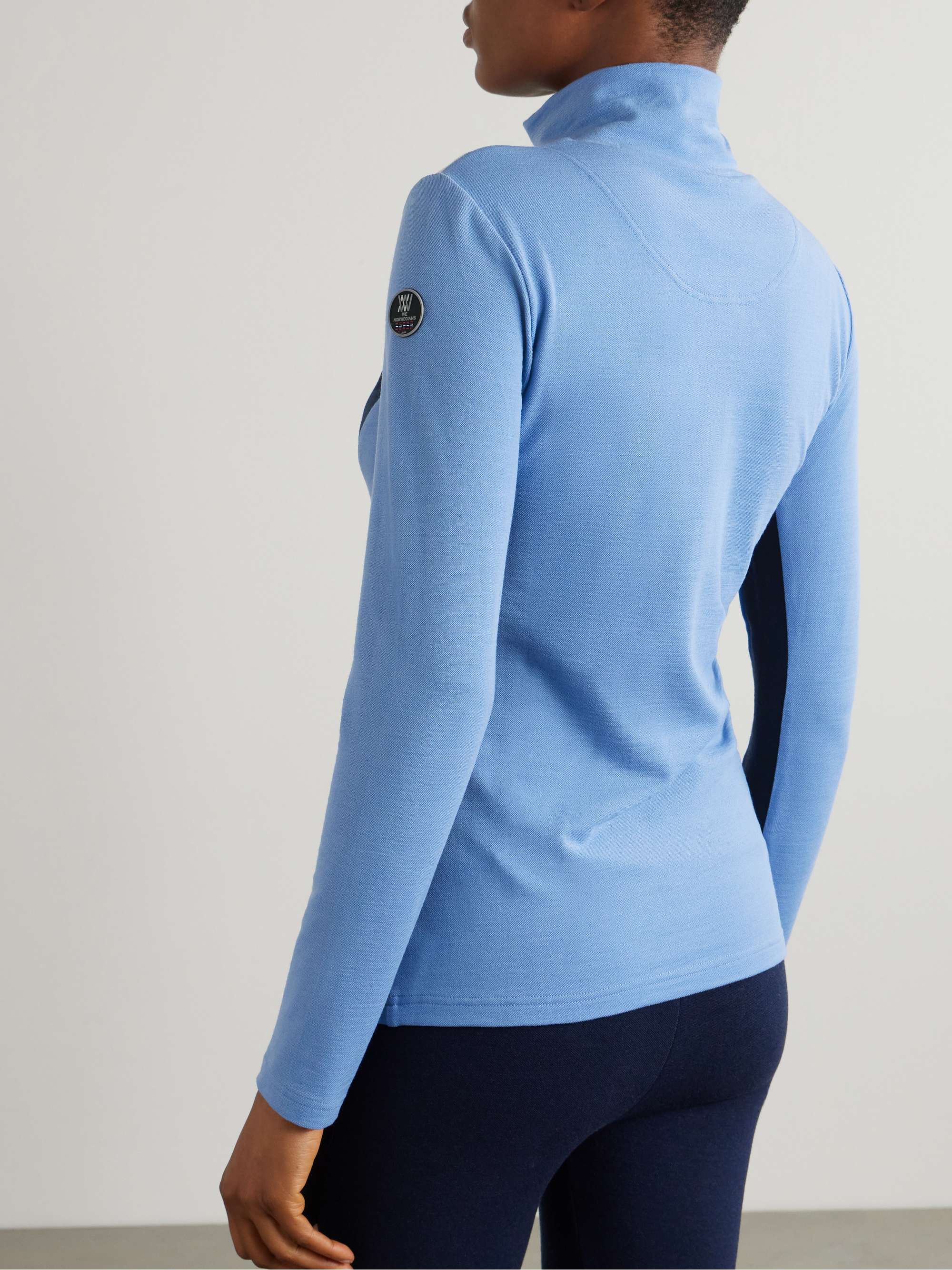 Voss striped merino wool-blend piqué ski top view