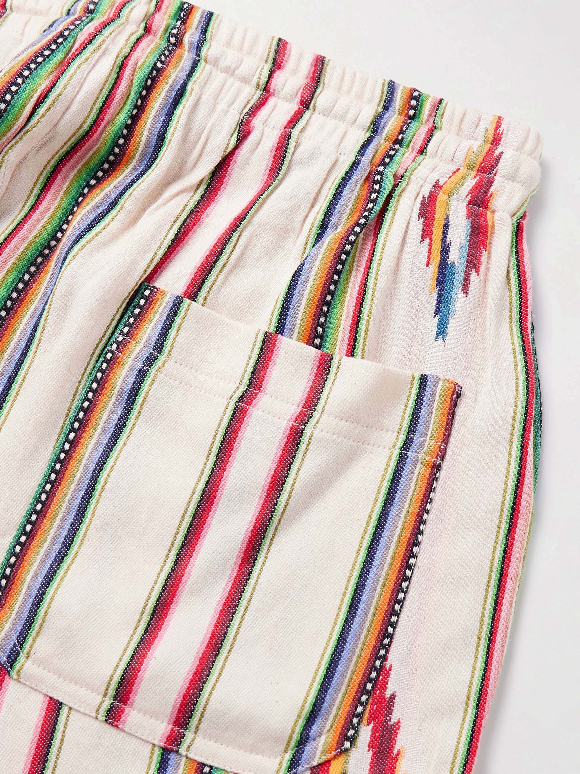 Olbia Straight-Leg Cotton-Jacquard Drawstring Shorts view