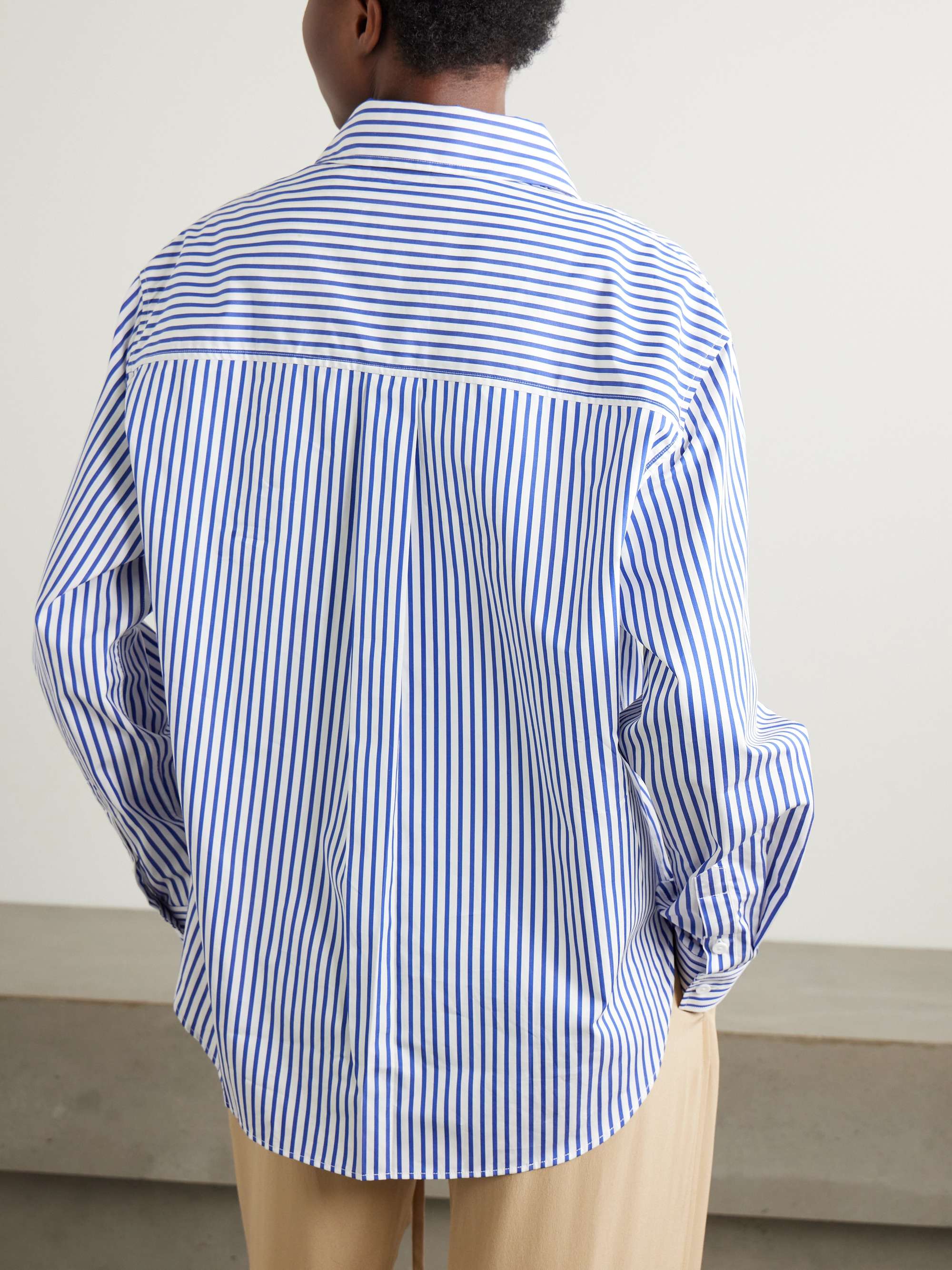 + NET SUSTAIN striped organic cotton-poplin shirt view