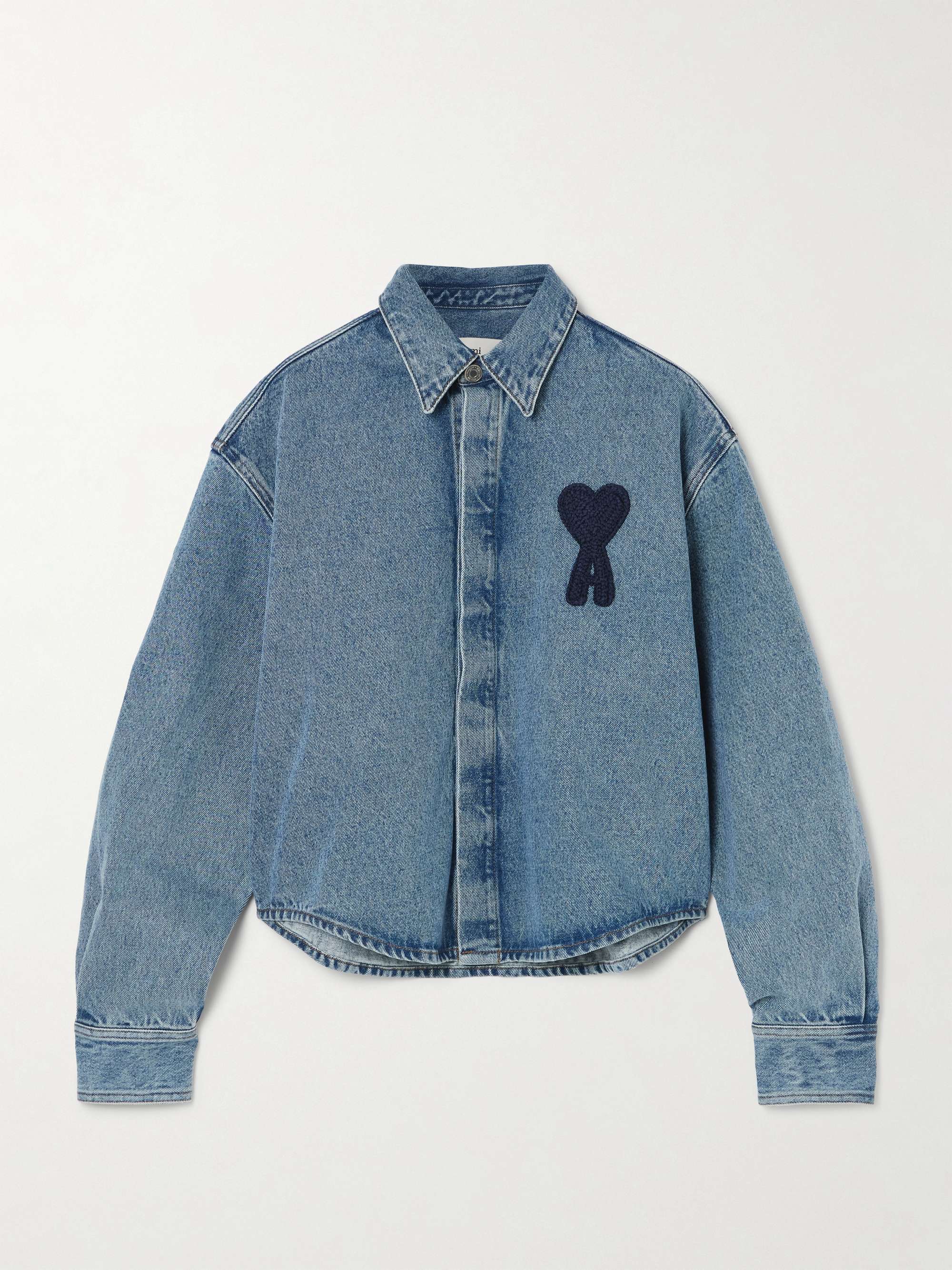 ADC cropped appliquéd denim shirt view