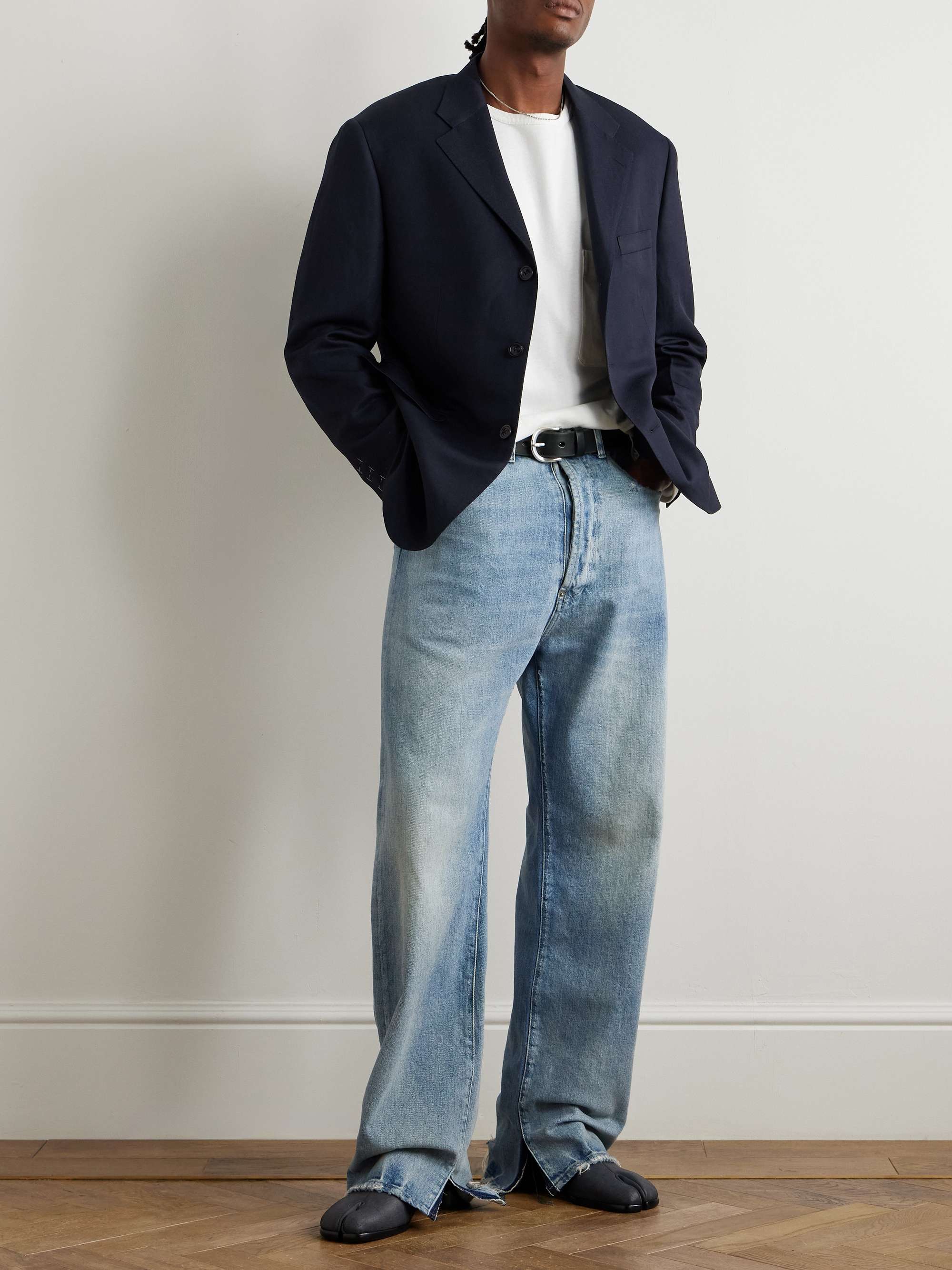 Wool and Linen-Blend Blazer view