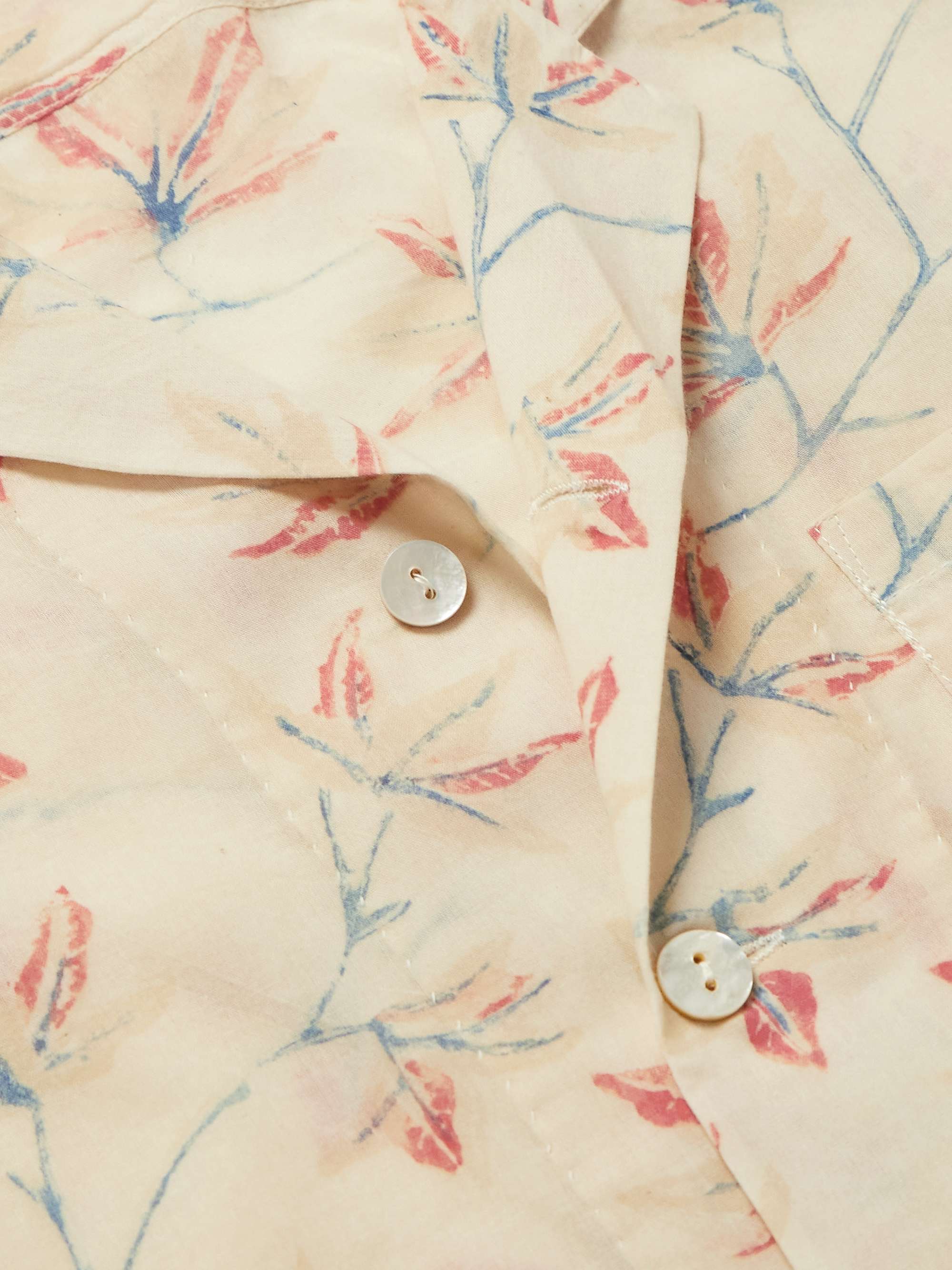 Camp-Collar Floral-Print Cotton-Voile Shirt view