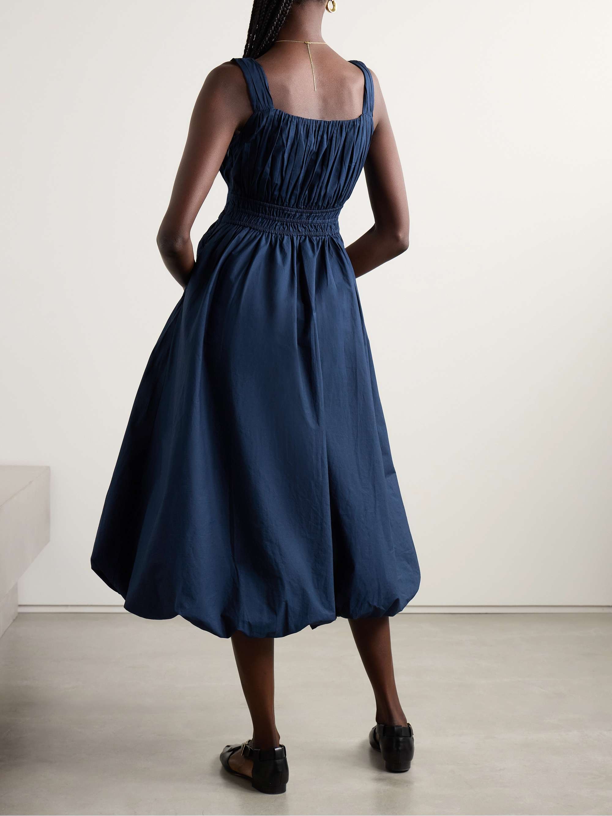 Emmet pleated cotton-poplin midi dress view