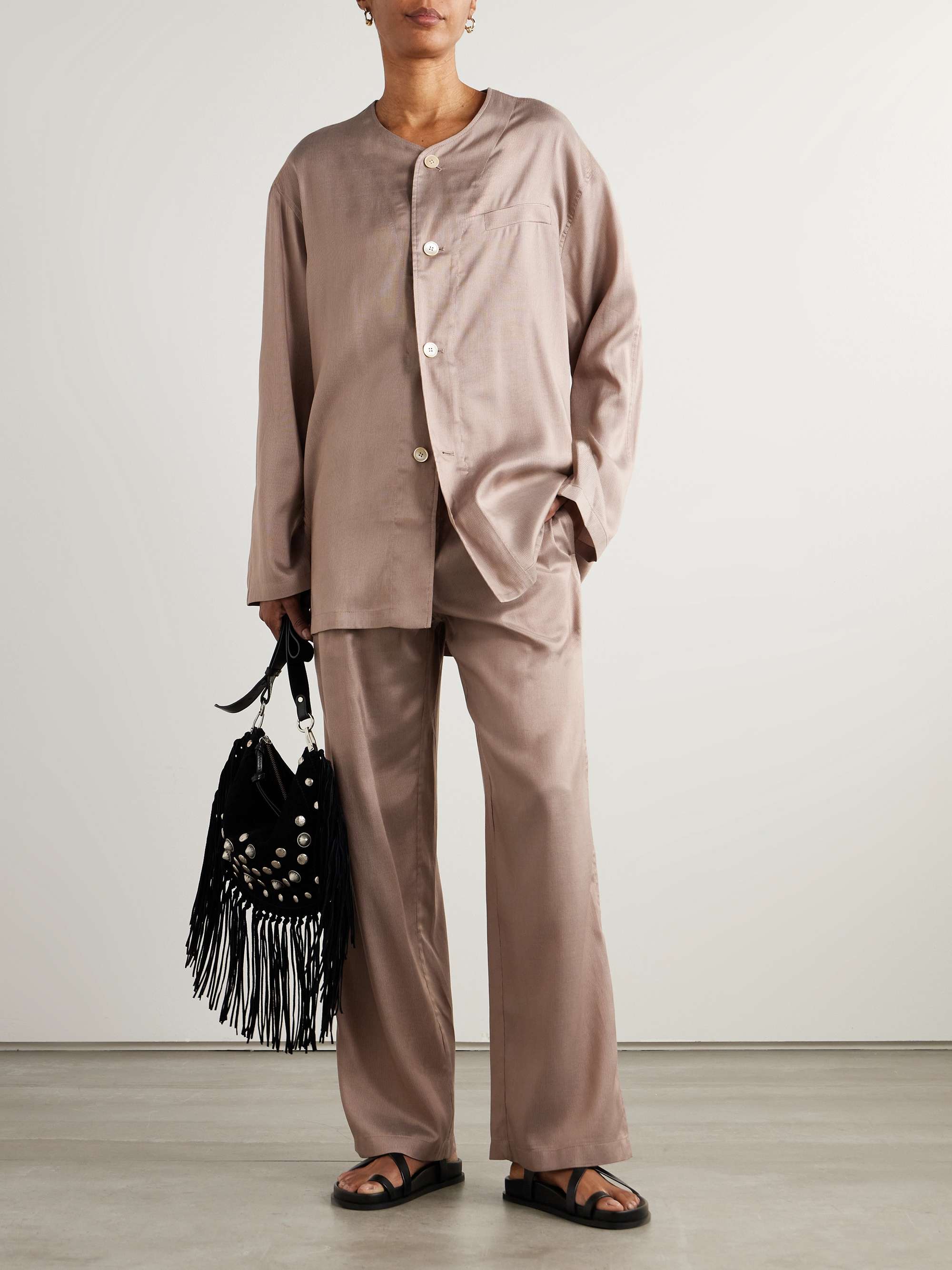 + Emporio Armani Strato Lyocell and silk-blend shirt view