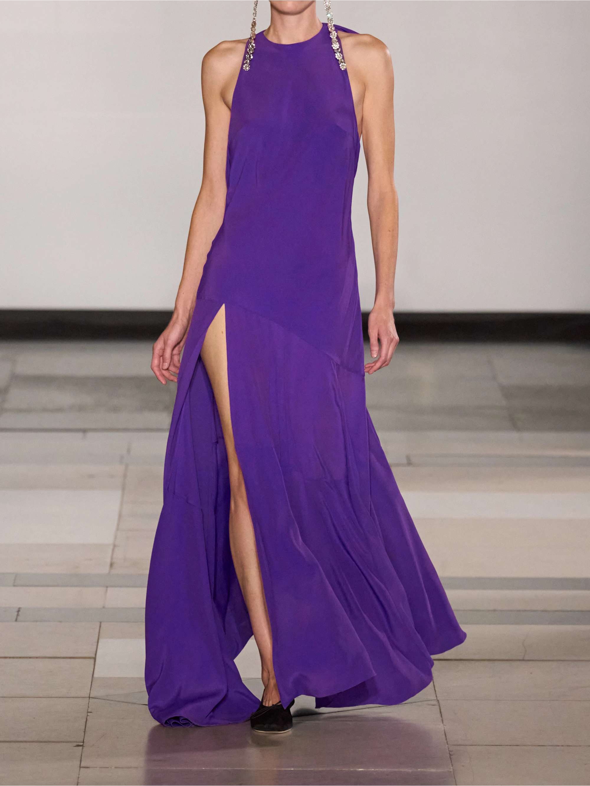 Crepe halterneck gown view