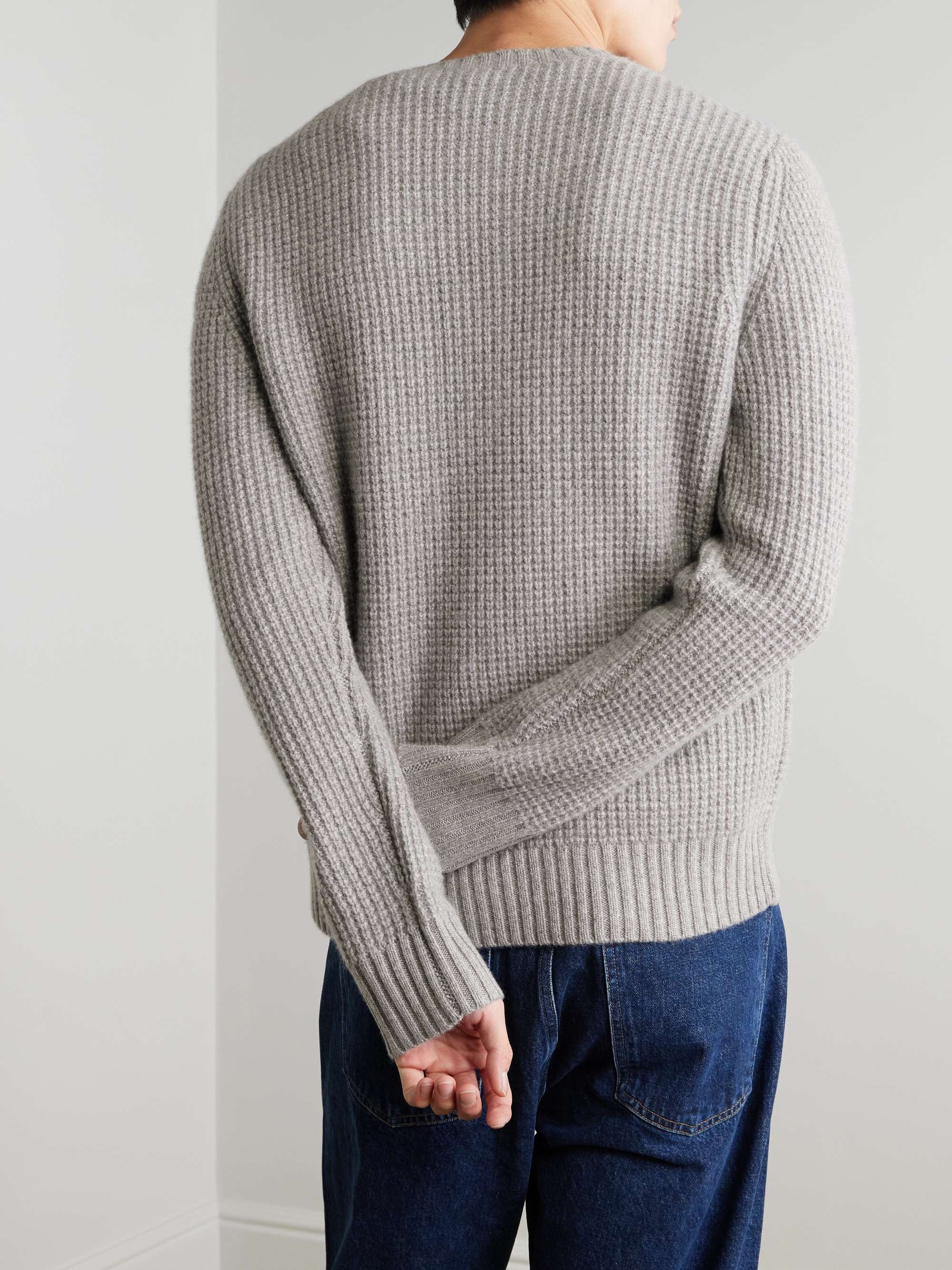 Waffle-Knit Recycled-Cashmere Sweater view