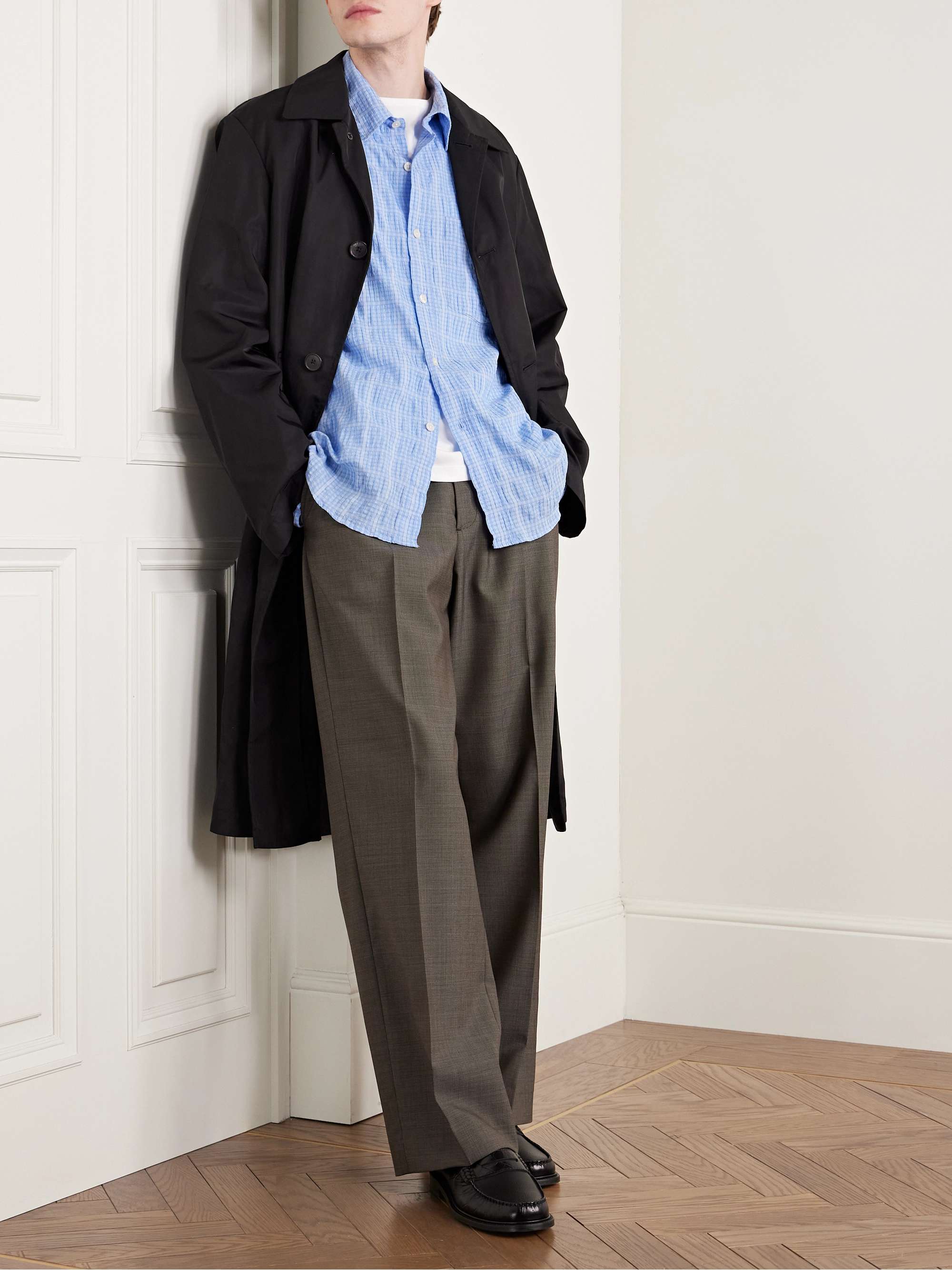 Executive Checked Cotton-Seersucker Shirt view
