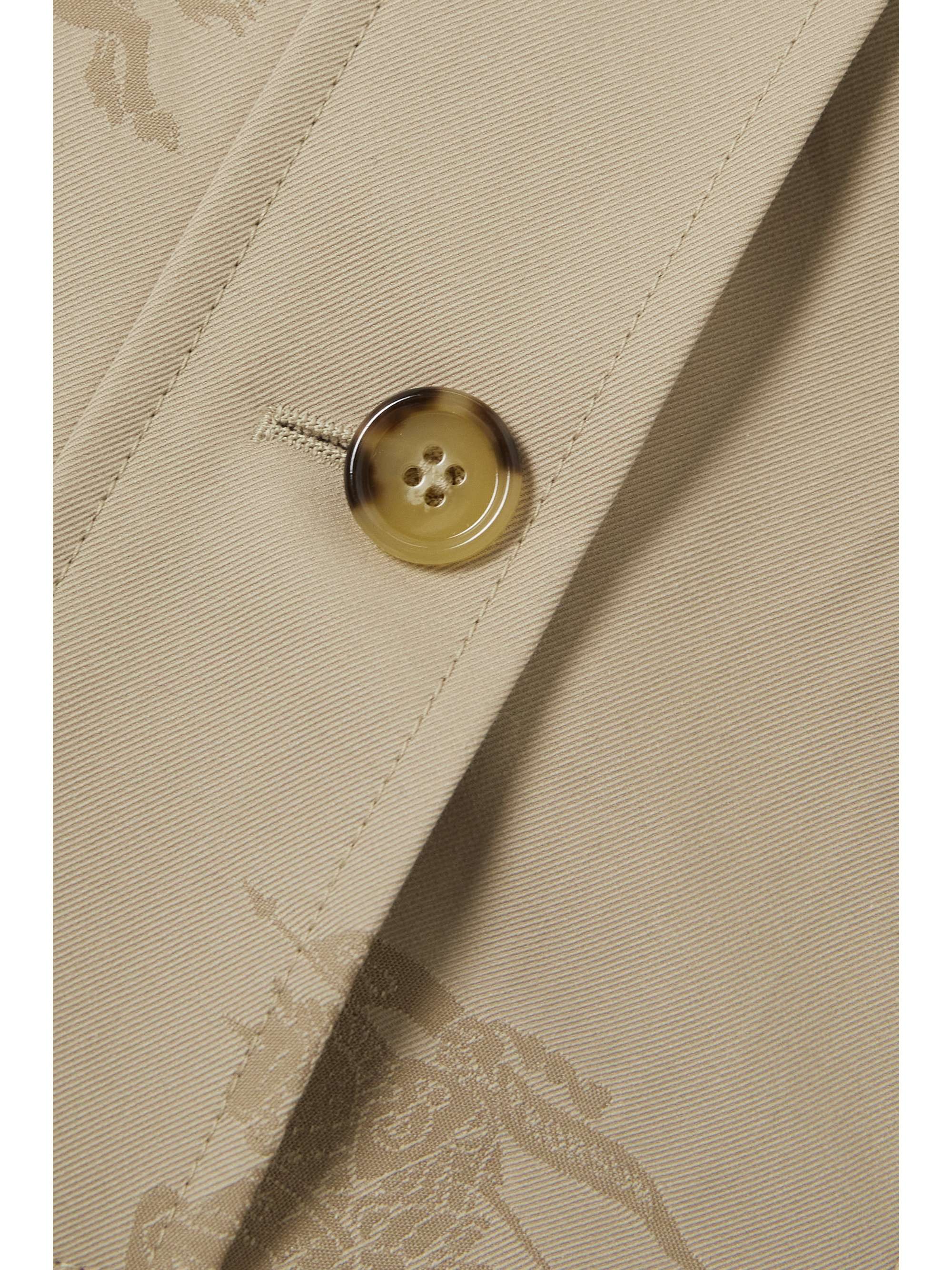Cotton-garbadine jacquard trench coat view
