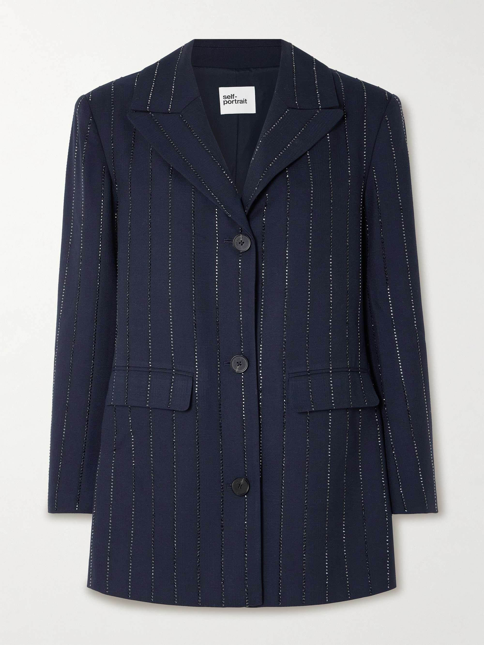 Crystal-embellished twill blazer view