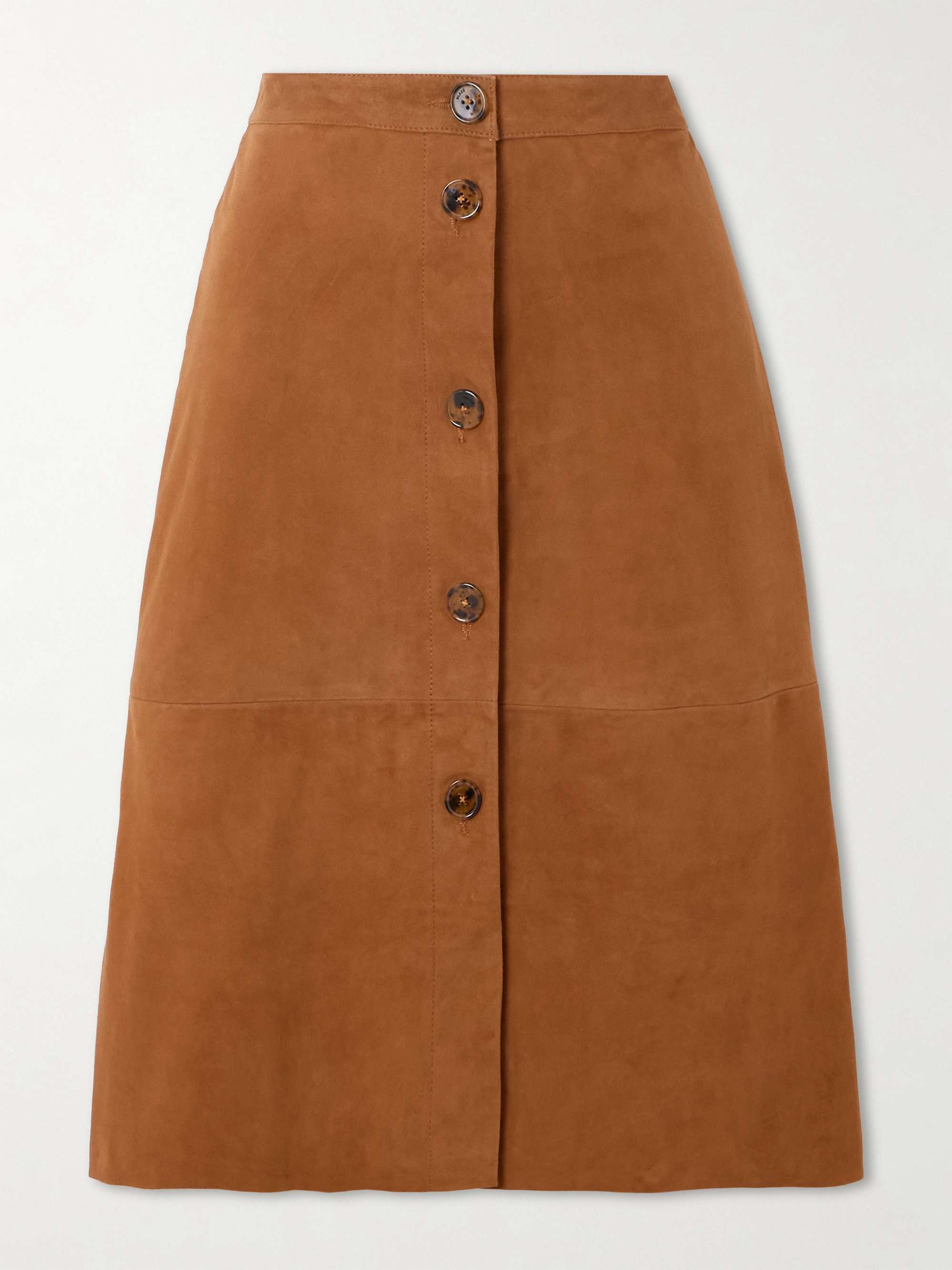 Viva Appaloosa paneled suede midi skirt view
